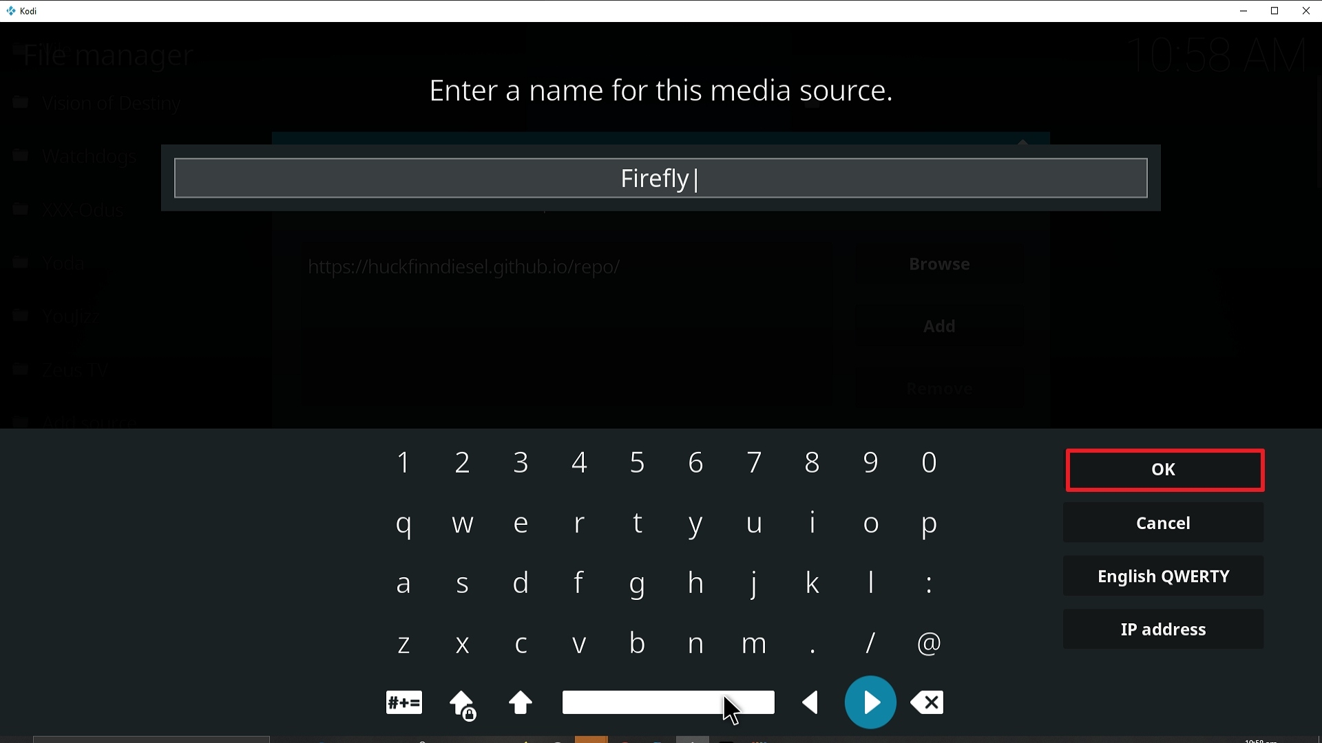 Step 13 Installing Firefly addon on Kodi