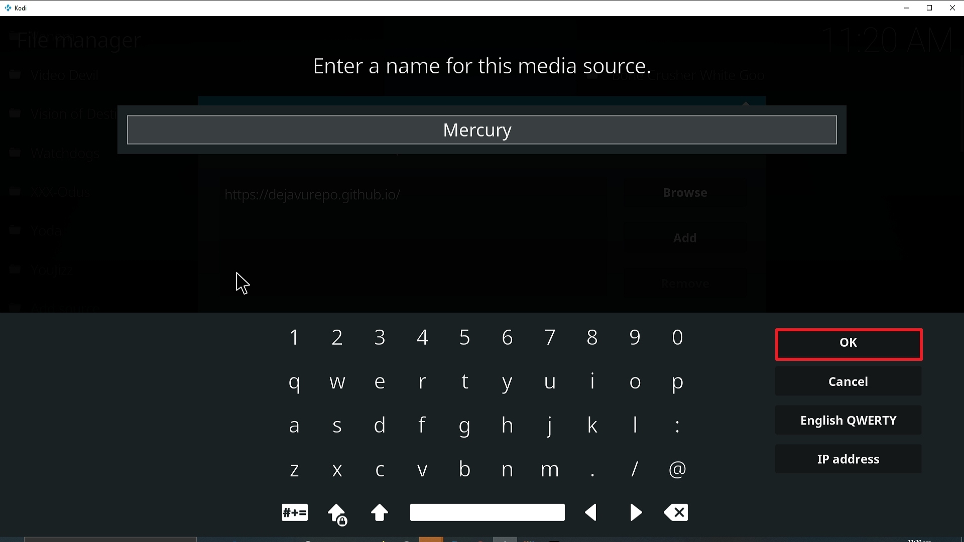 Step 13 Installing Mercury addon on Kodi