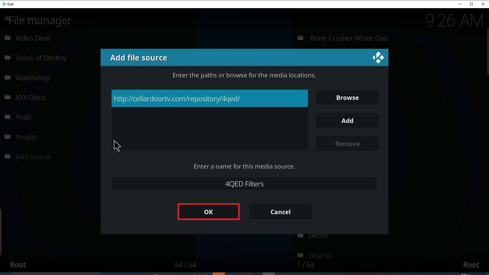 Step 14 Installing 4QED Filters addon on Kodi