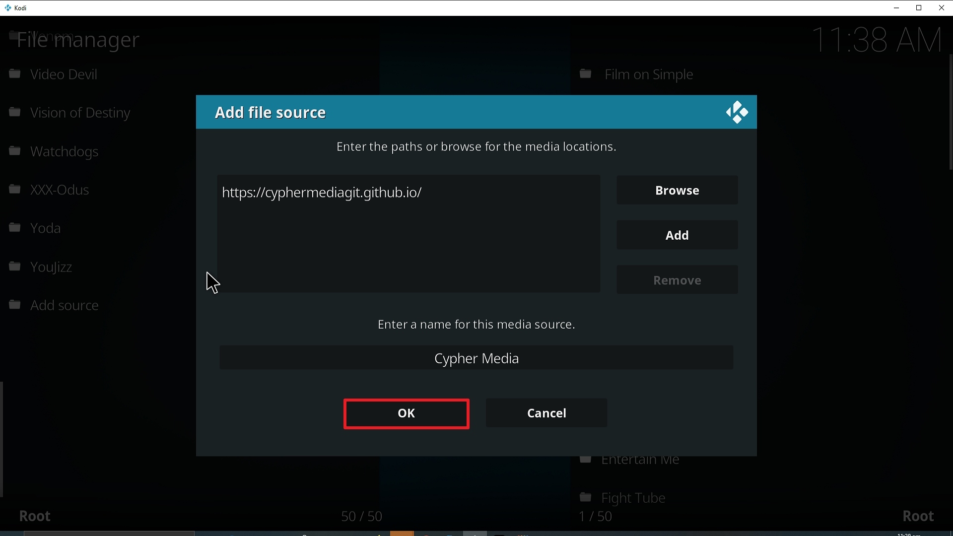 Step 14 Installing Cypher Media Kodi addon on Kodi