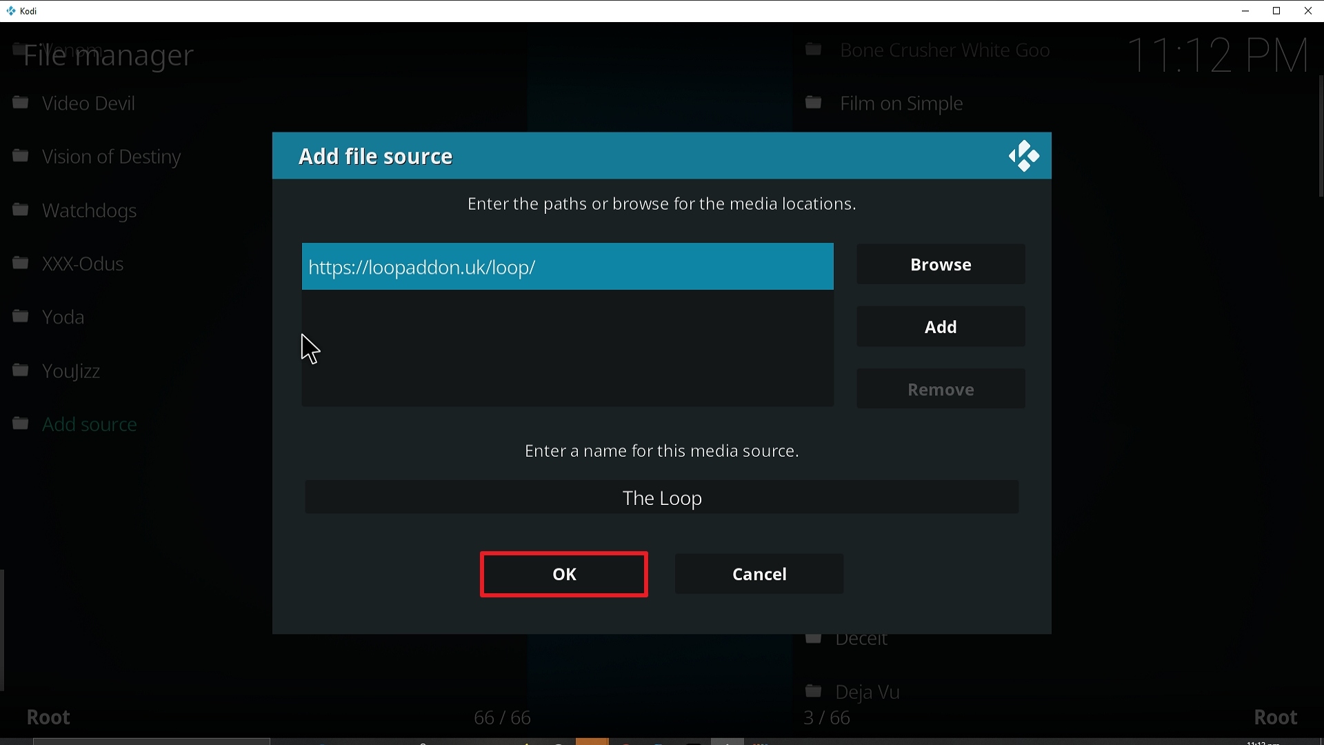Step 14 Installing The Loop addon on Kodi