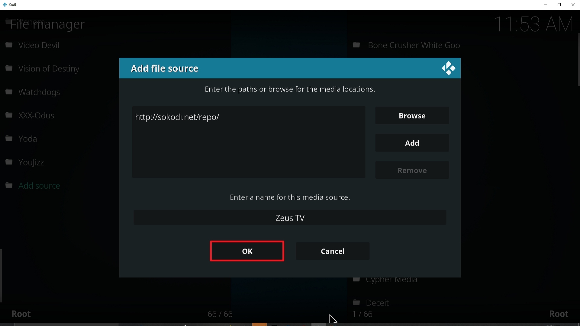 Step 14 Installing Zeus TV addon on Kodi