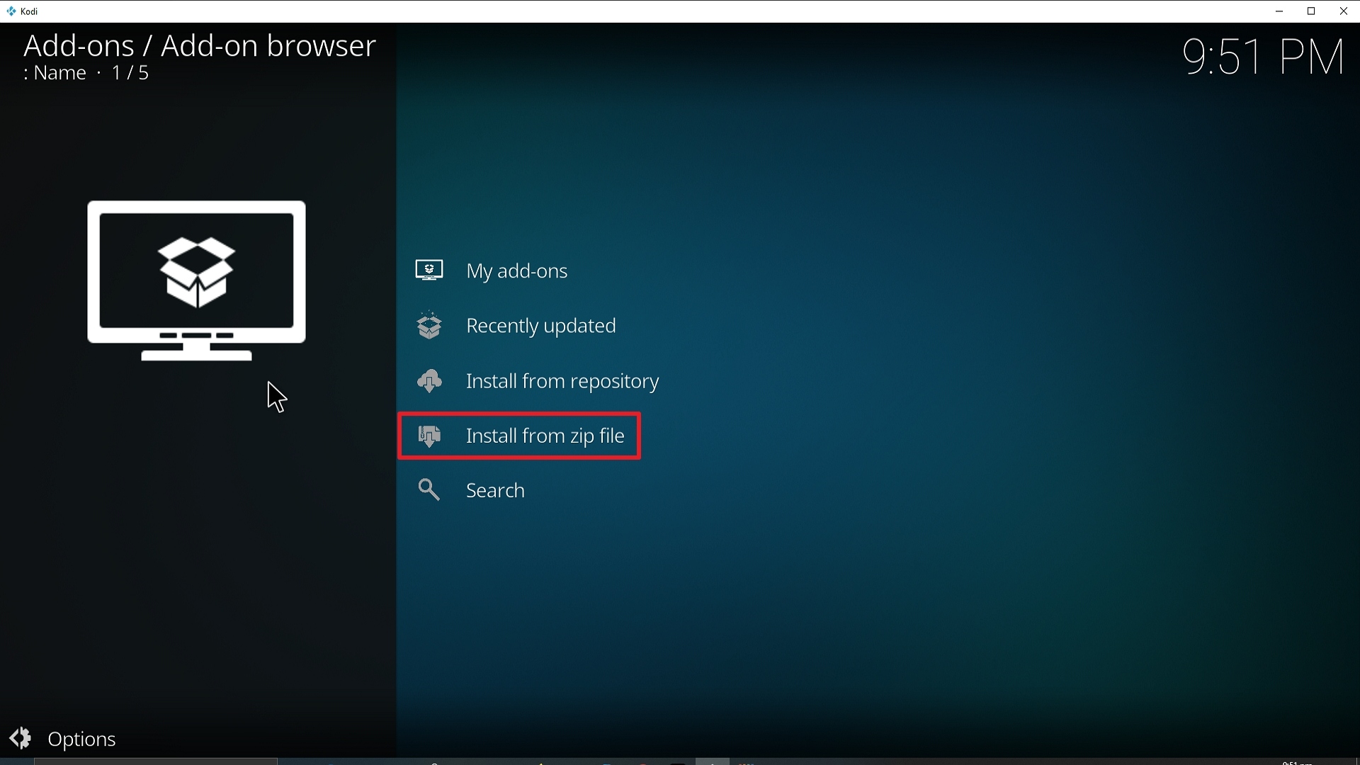 Step 16 Installing TempTV Kodi addon on Kodi