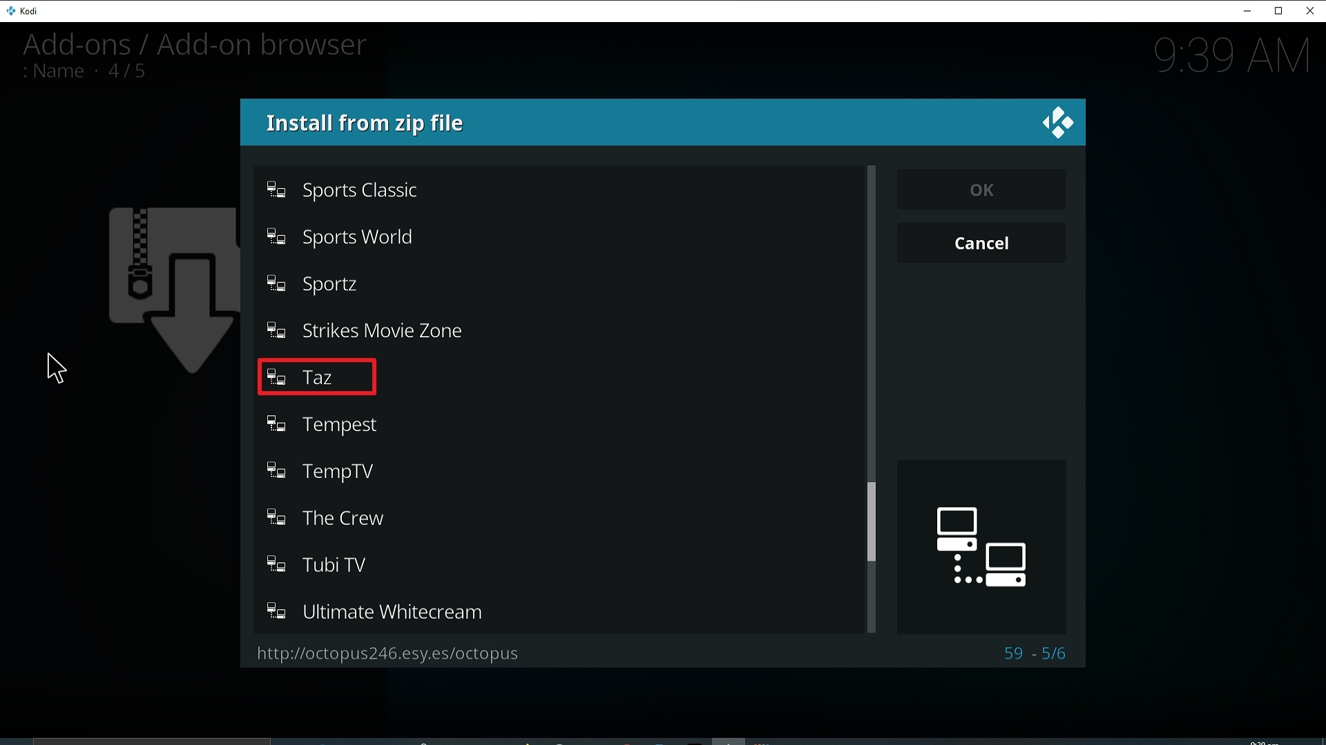 Step 17 Installing Taz addon on Kodi