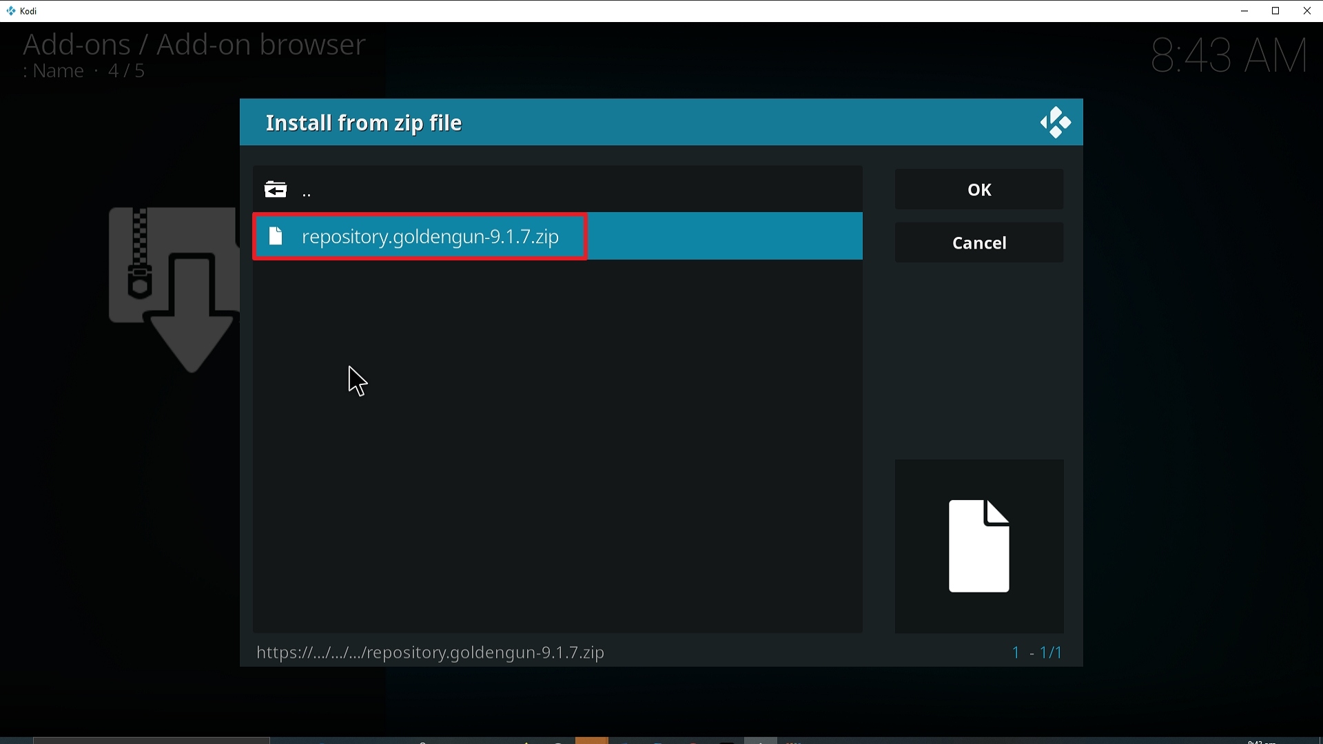 Step 18 Installing Resistance addon on Kodi
