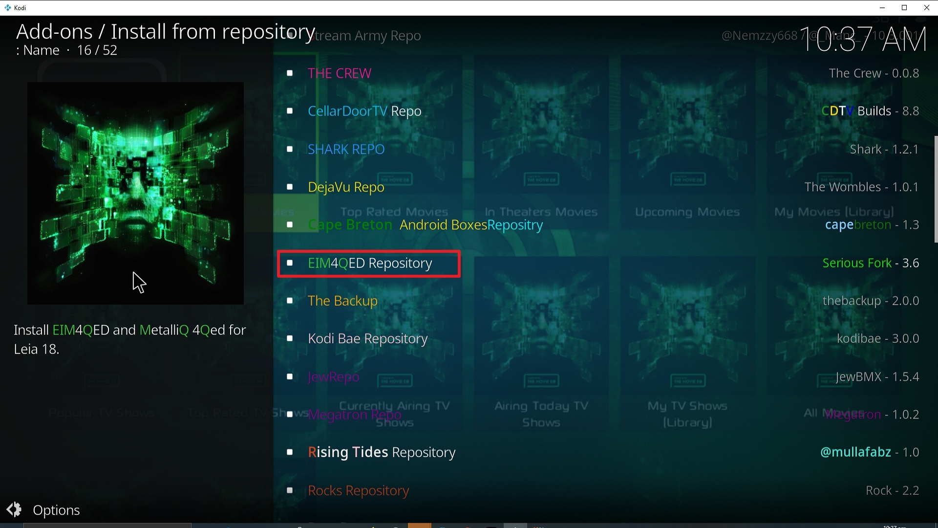 Step 20 Installing 4QED Filters addon on Kodi