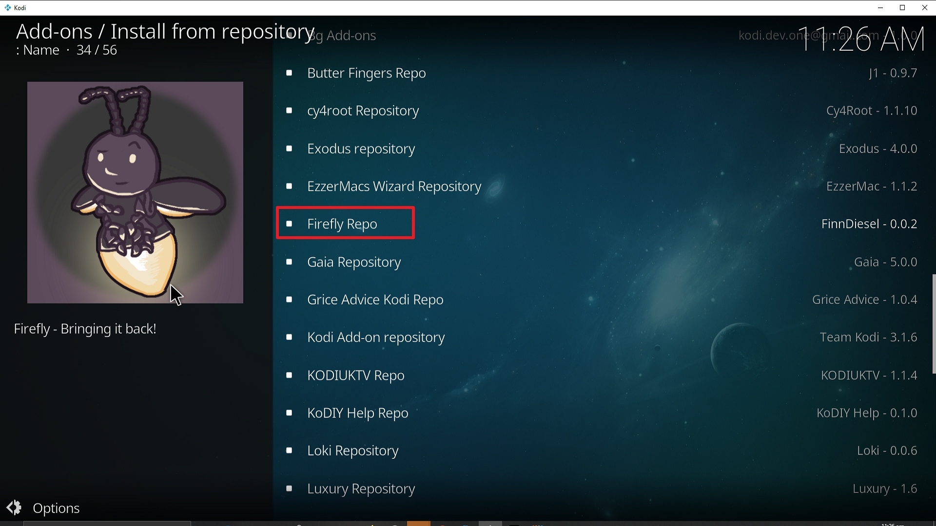 Step 20 Installing Firefly addon on Kodi