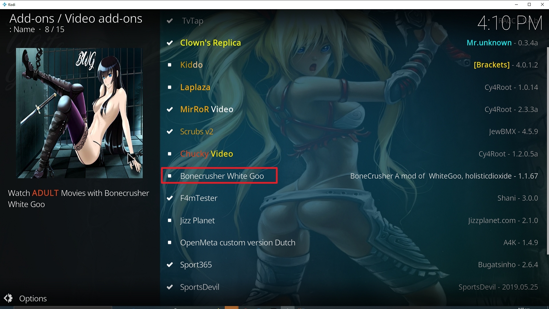 Step 22 Installing Bone Crusher White Goo Kodi addon on Kodi