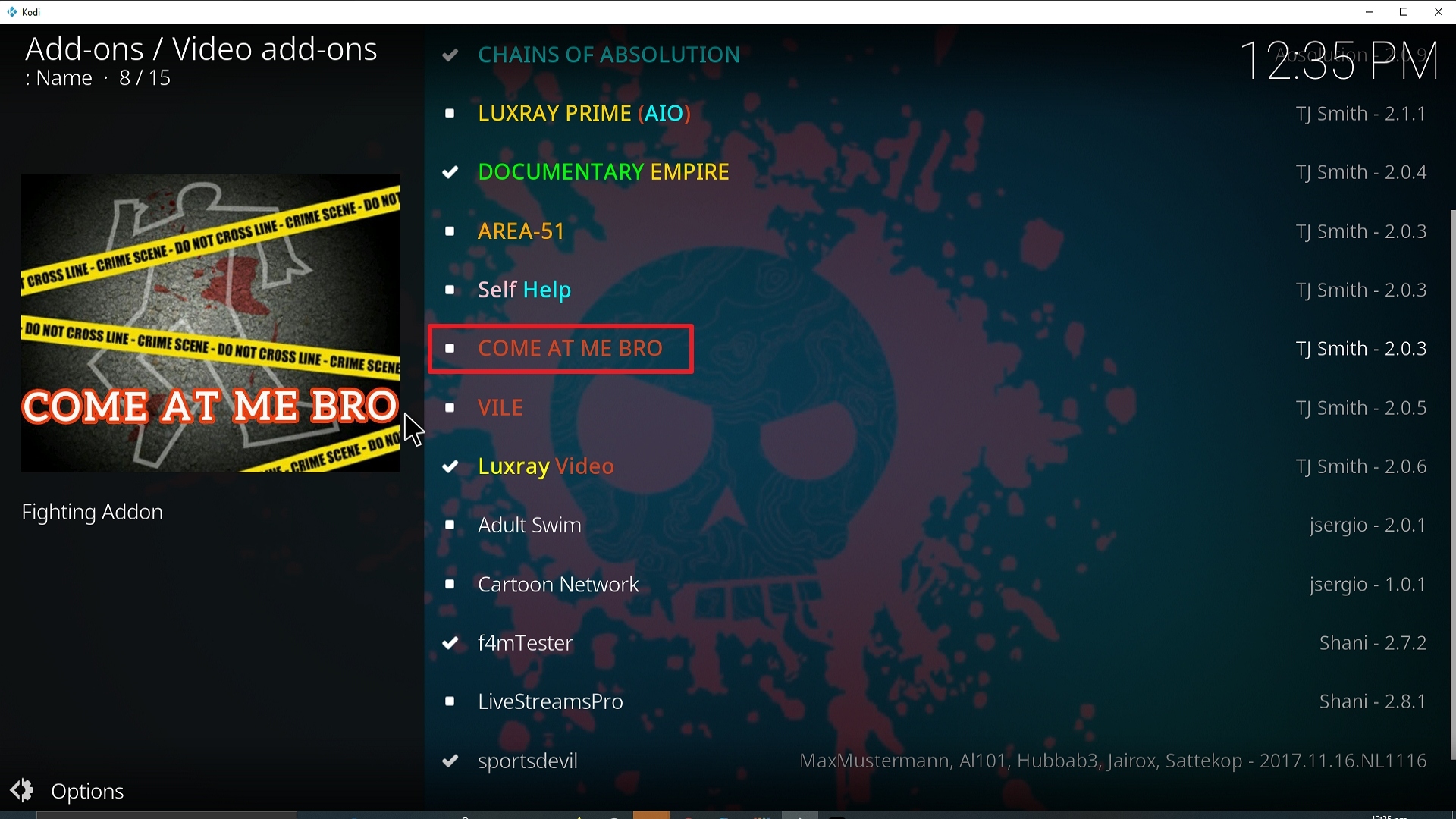 Step 22 Installing Come at me Bro addon on Kodi