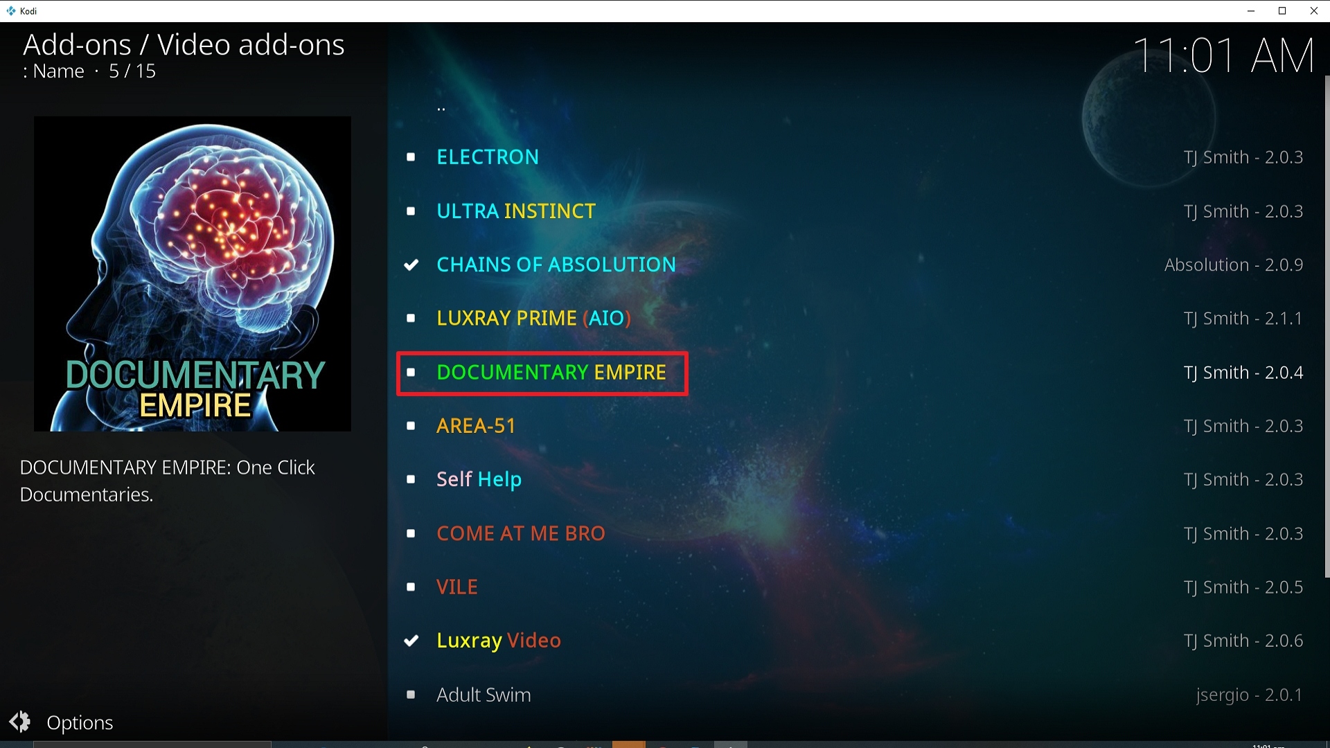 Step 22 Installing Documentary Empire addon on Kodi