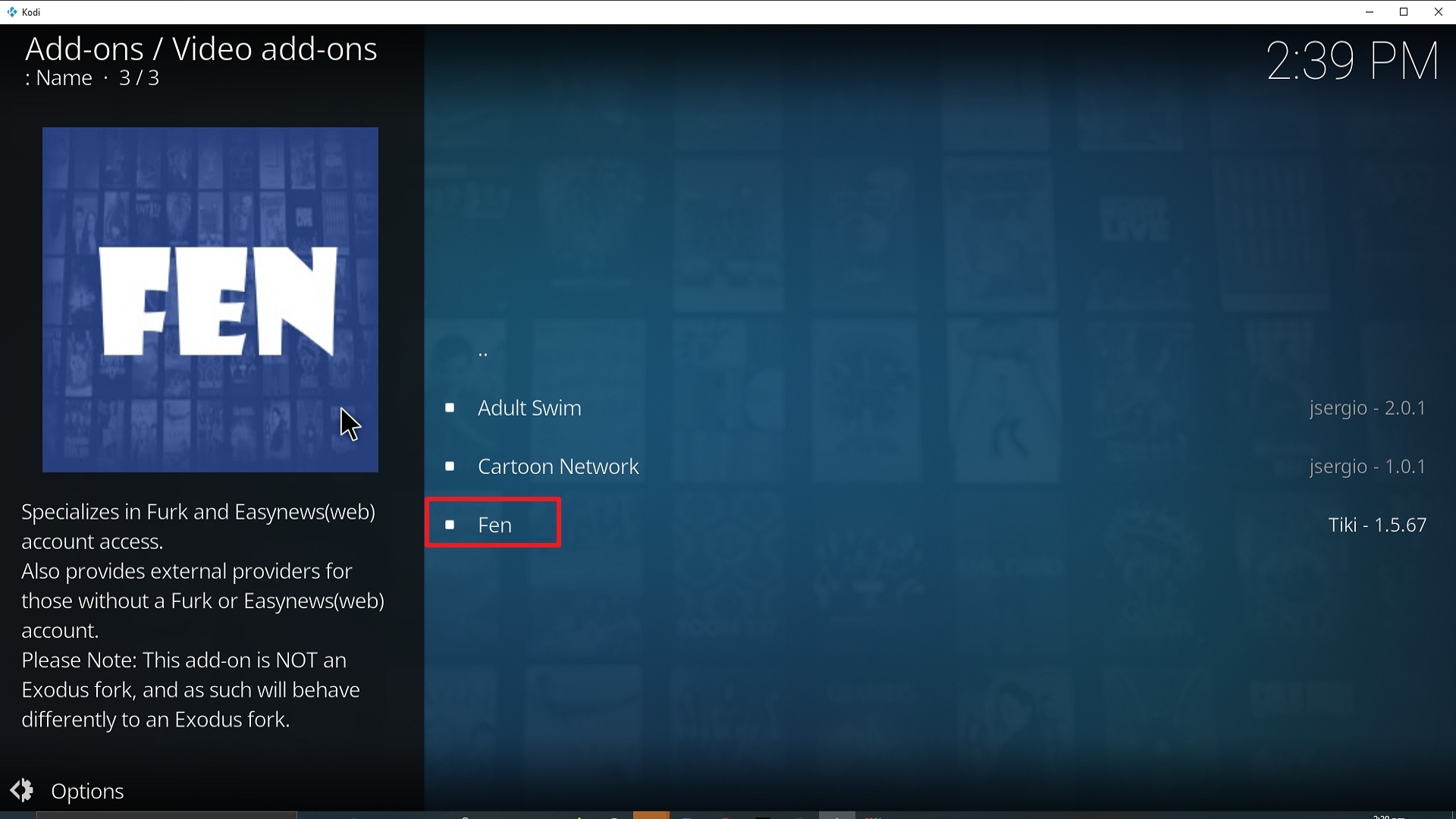 Step 22 Installing FEN addon on Kodi