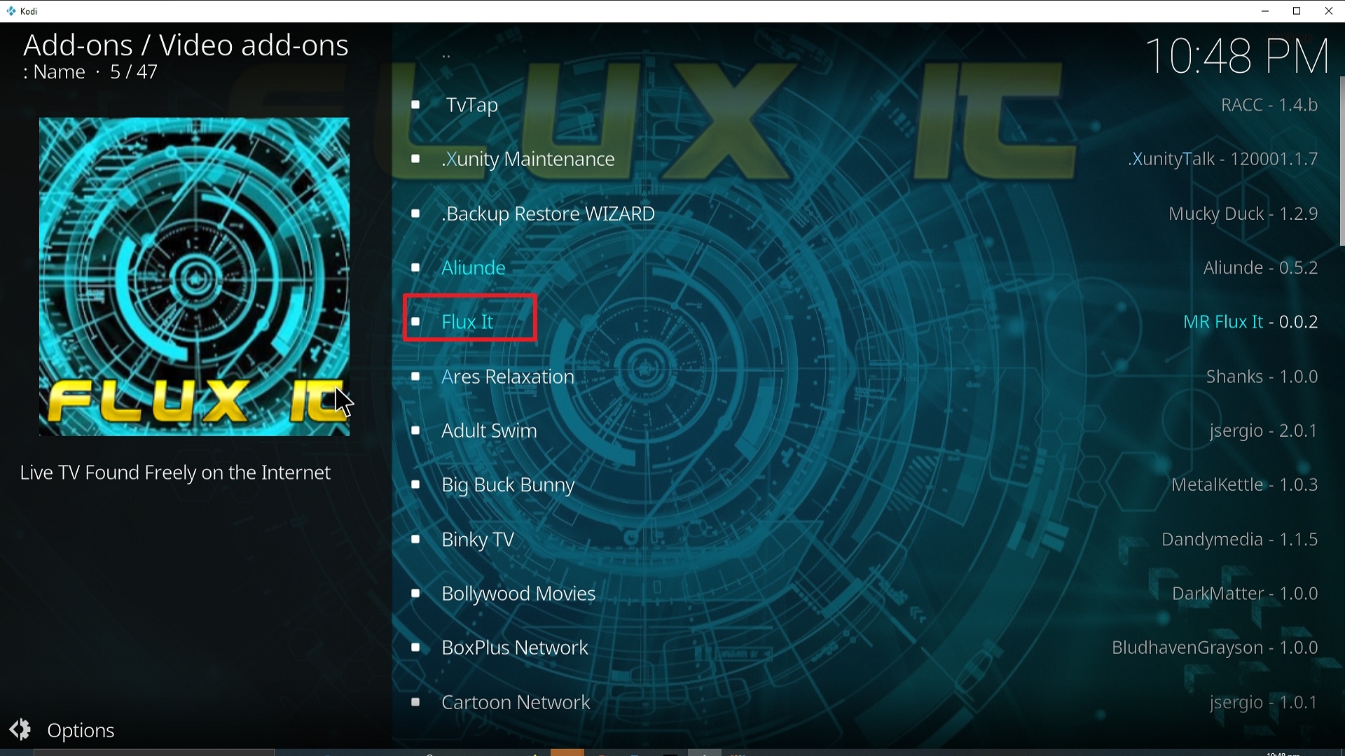Step 22 Installing Flux It addon on Kodi