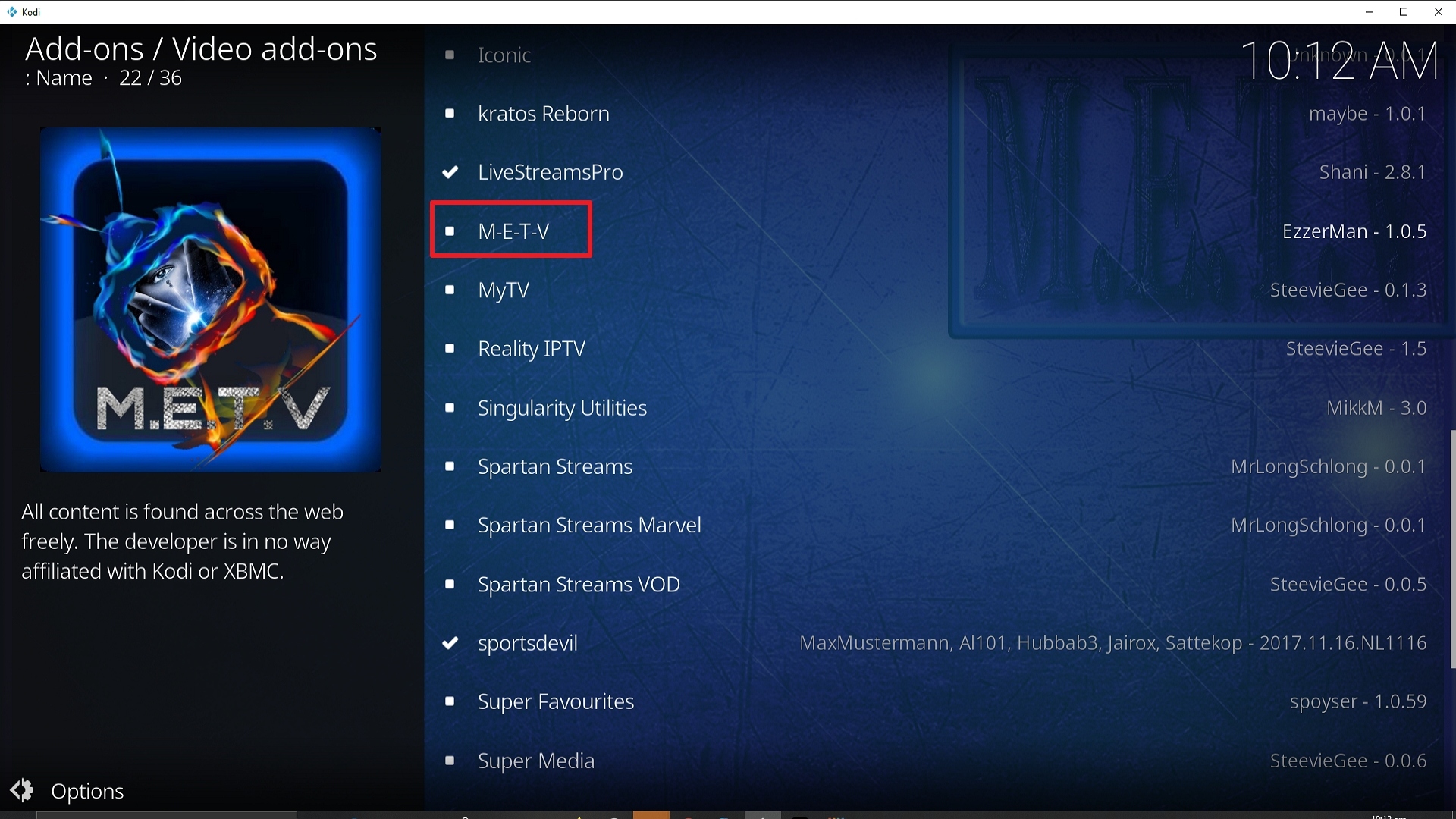 Step 22 Installing METV addon on Kodi
