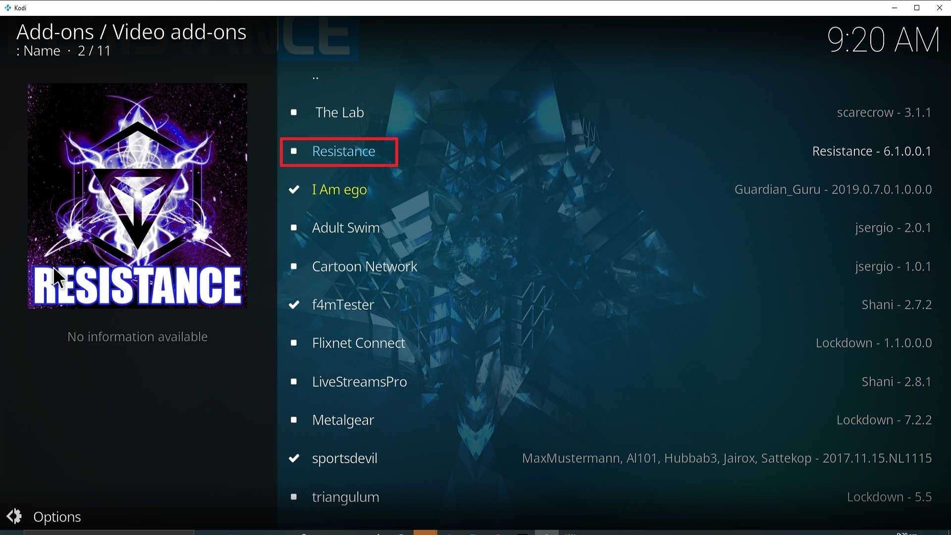 Step 22 Installing Resistance addon on Kodi