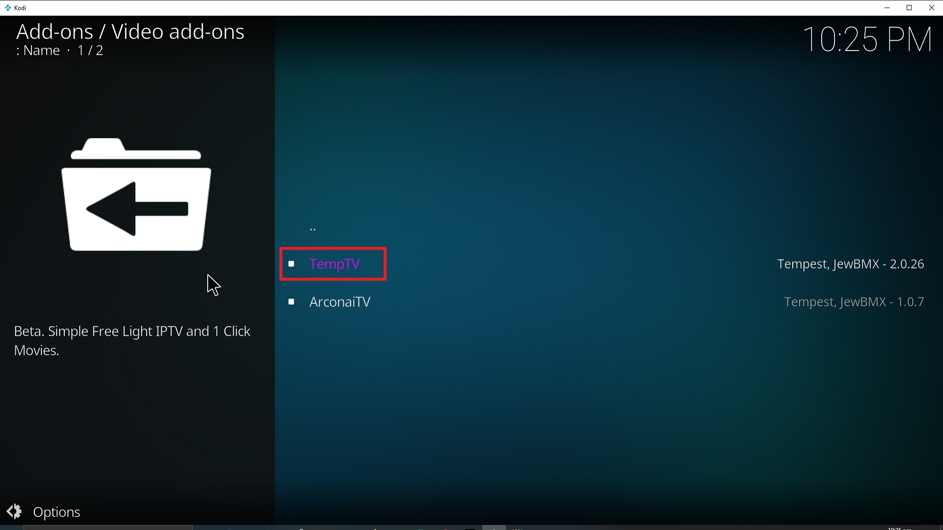 Step 22 Installing TempTV Kodi addon on Kodi