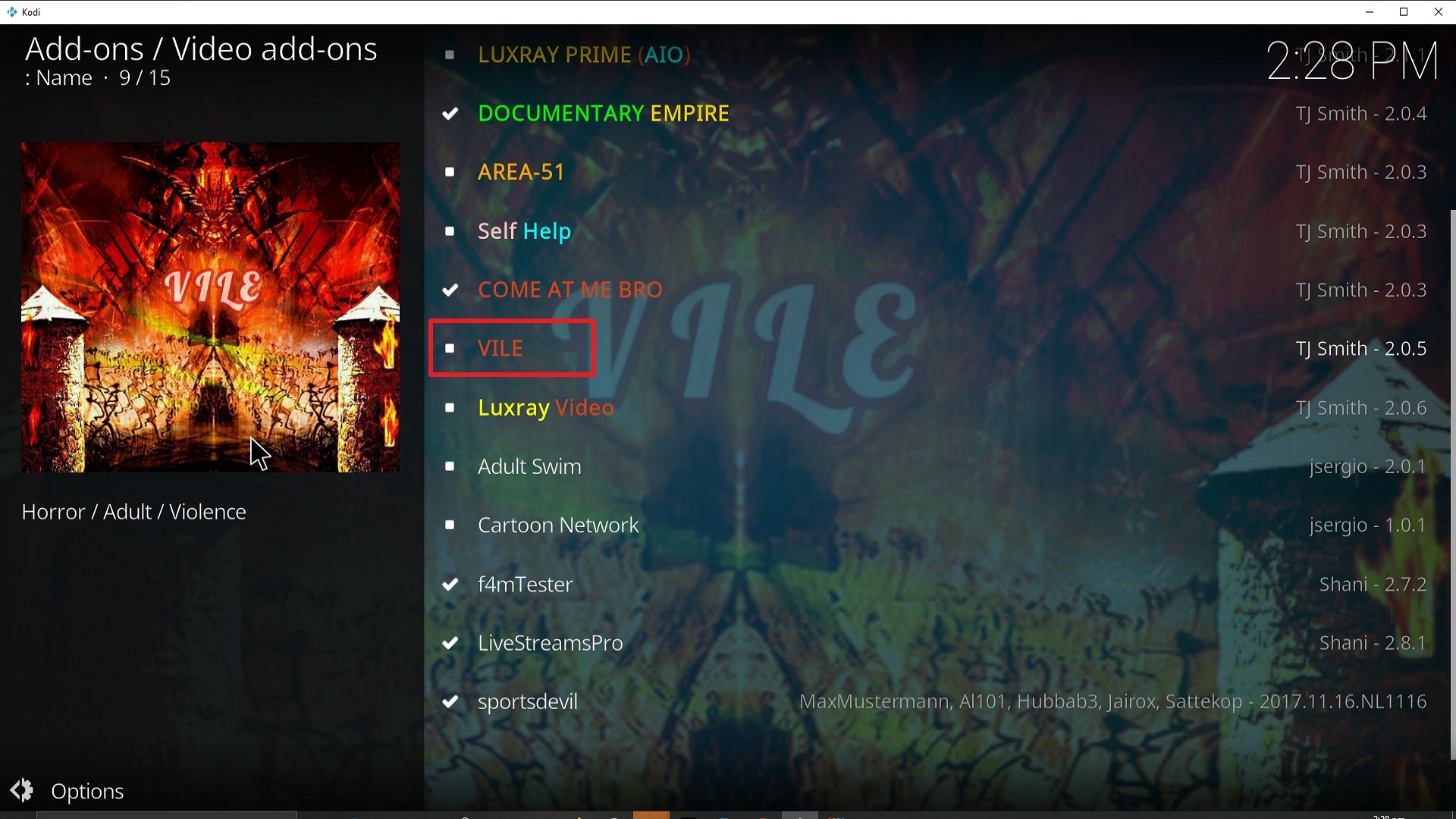 Step 22 Installing Vile addon on Kodi
