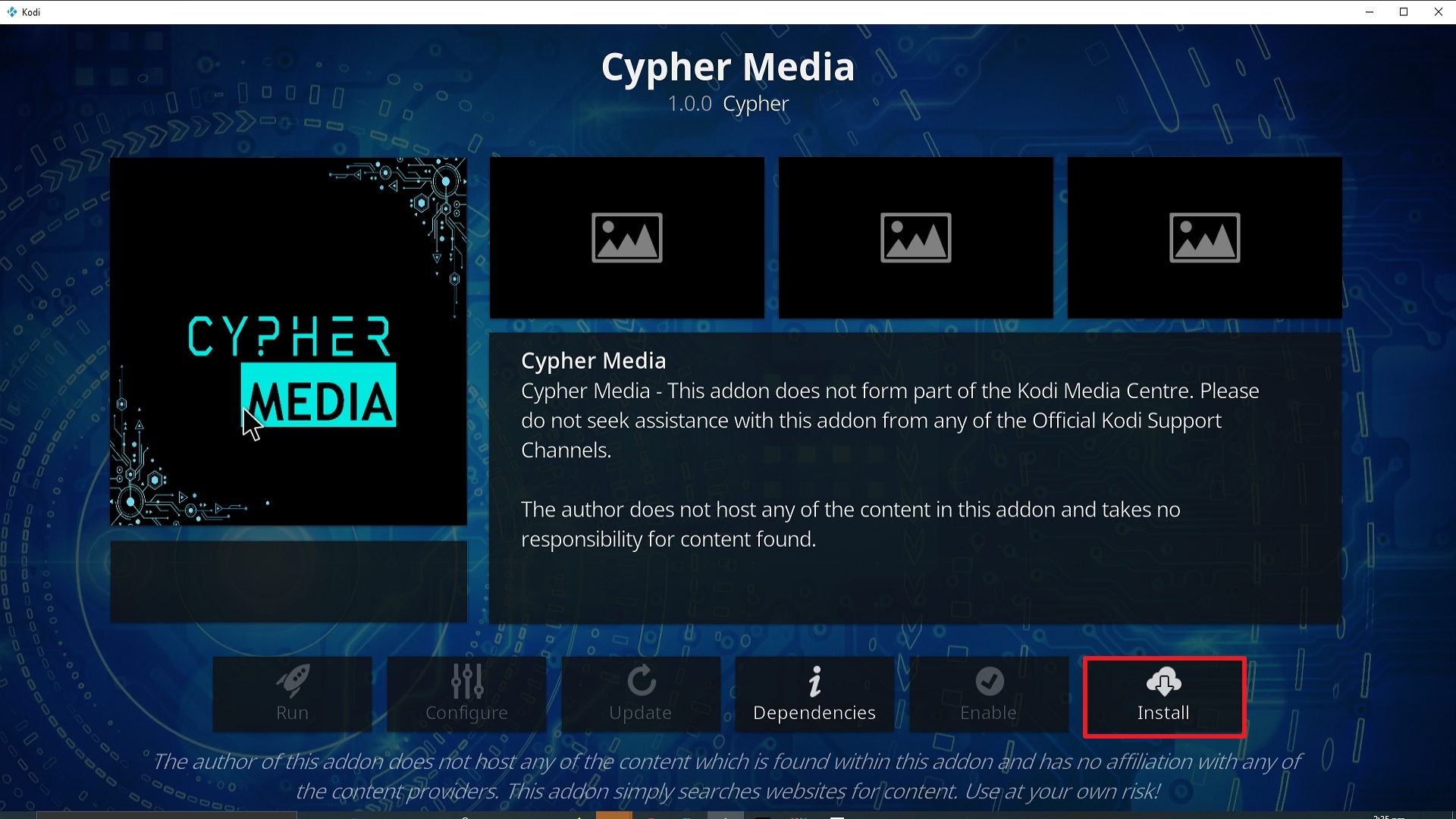 Step 23 Installing Cypher Media Kodi addon on Kodi