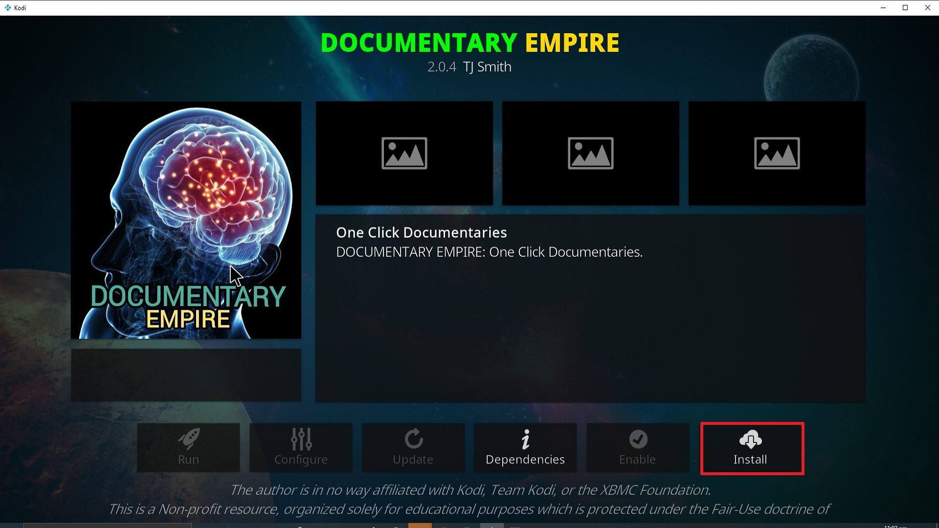 Step 23 Installing Documentary Empire addon on Kodi