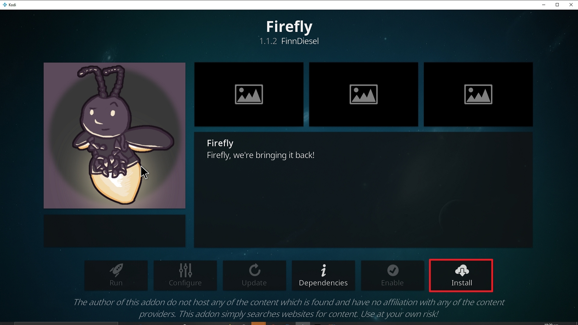 Step 23 Installing Firefly addon on Kodi