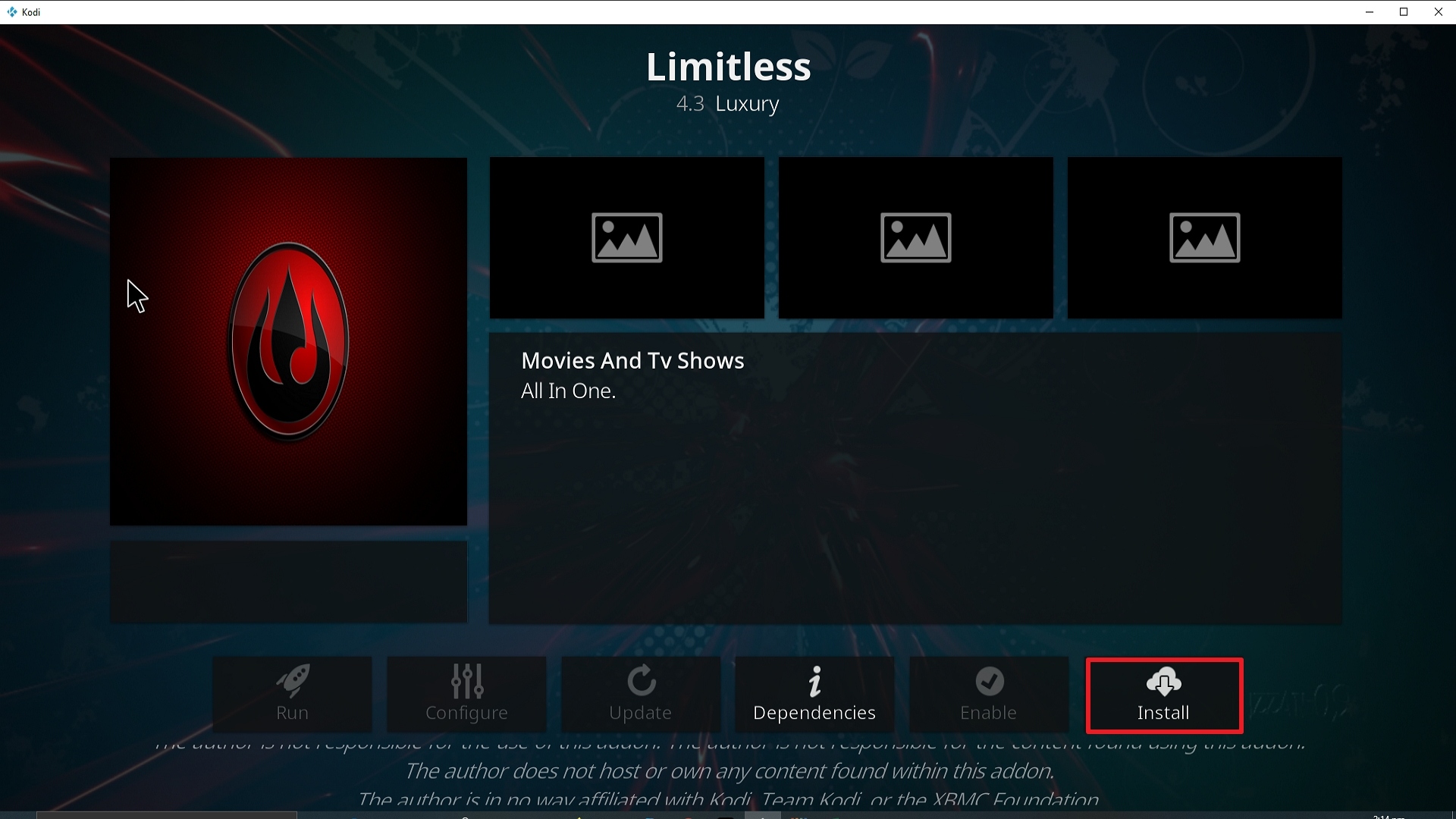 Step 23 Installing Limitless Kodi addon on Kodi