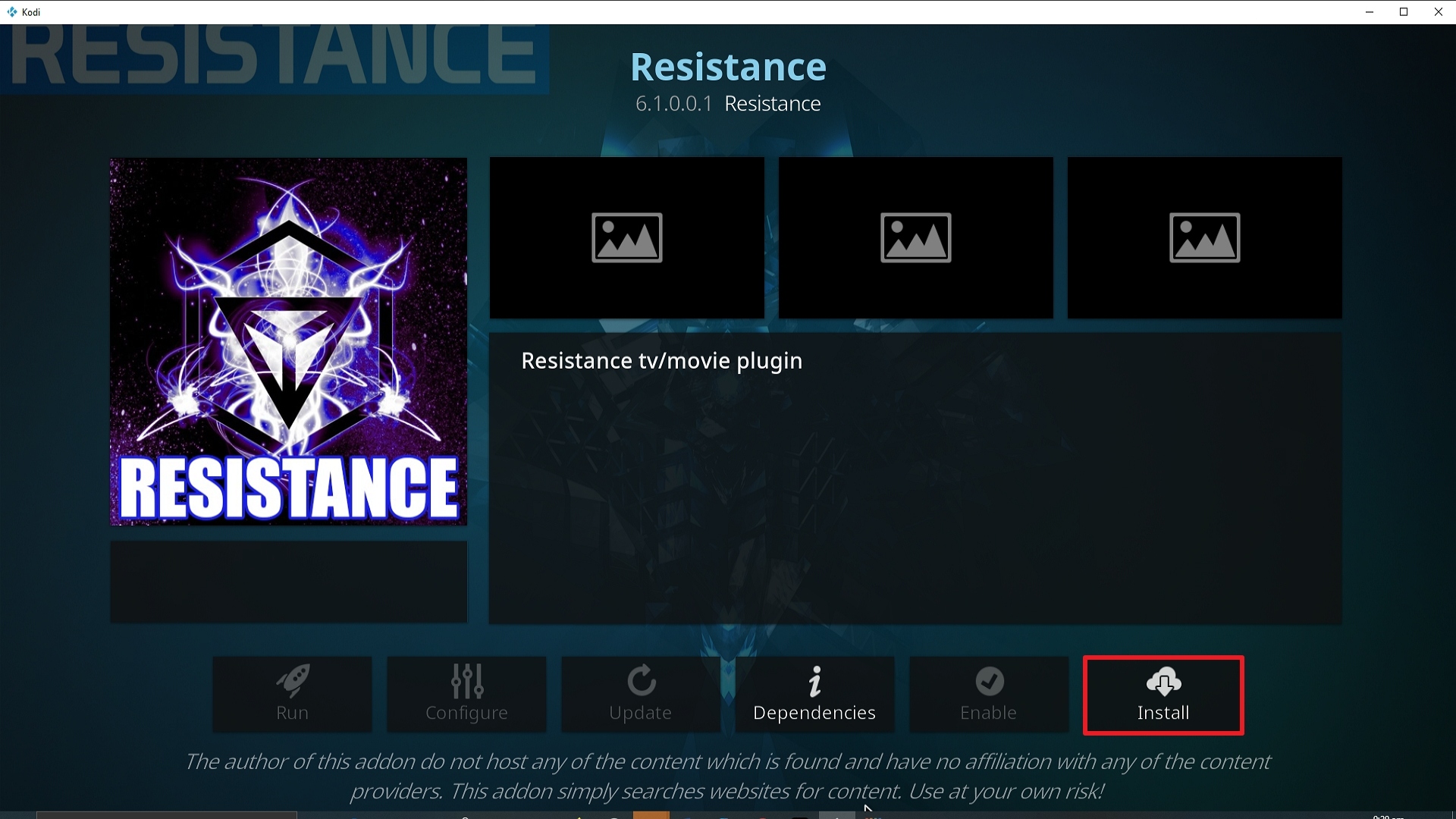 Step 23 Installing Resistance addon on Kodi