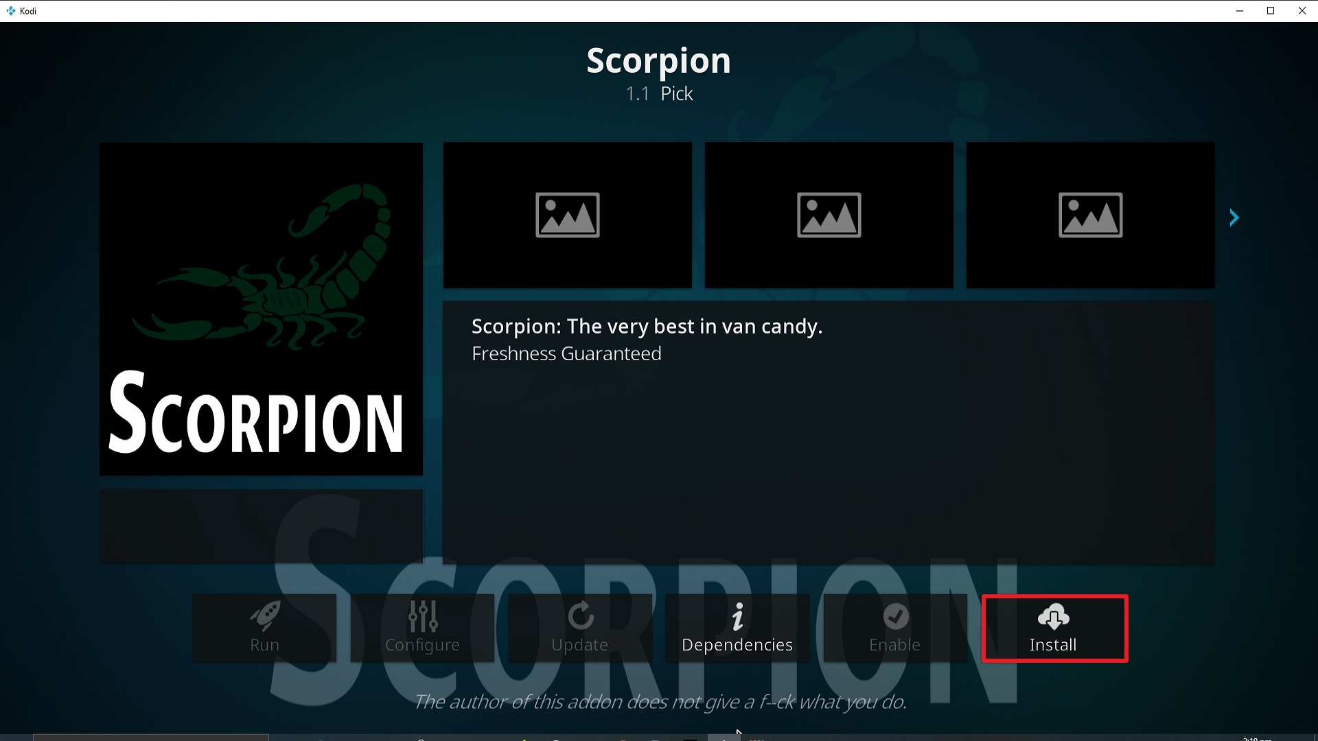 Step 23 Installing Scorpion addon on Kodi