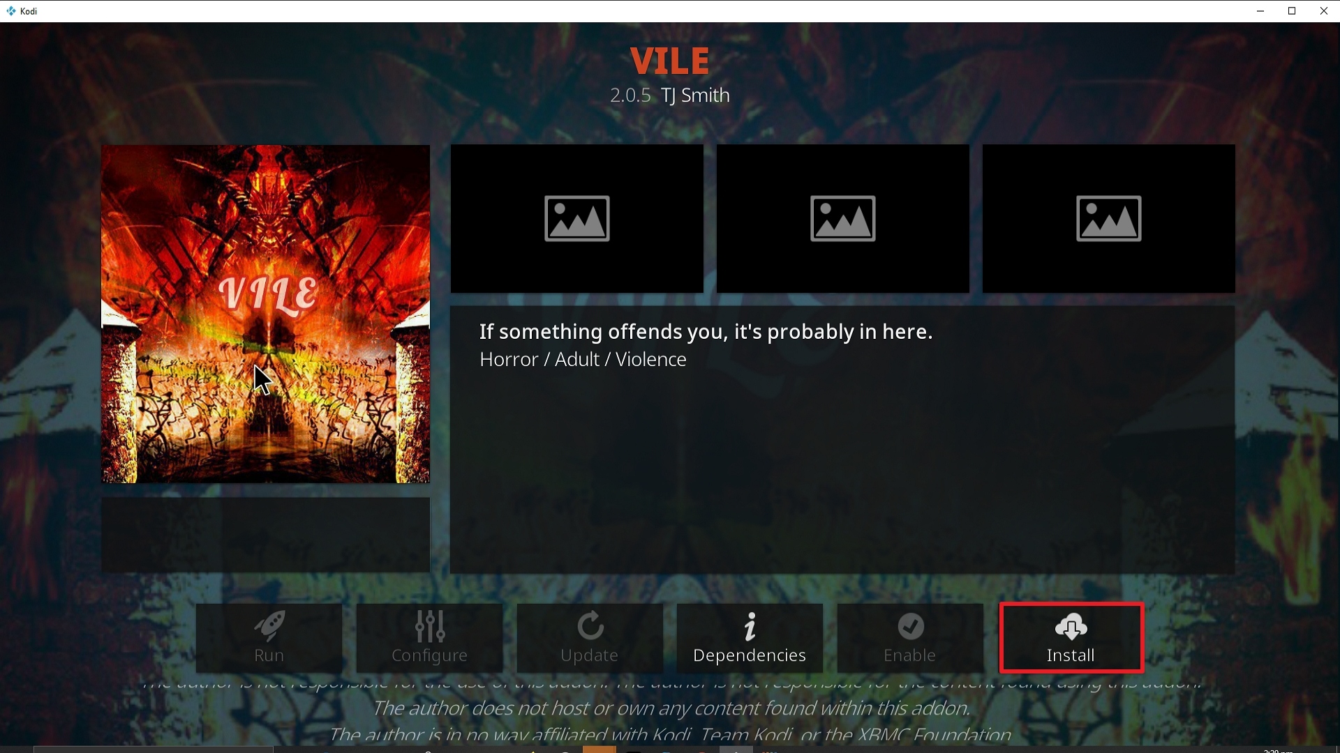 Step 23 Installing Vile addon on Kodi