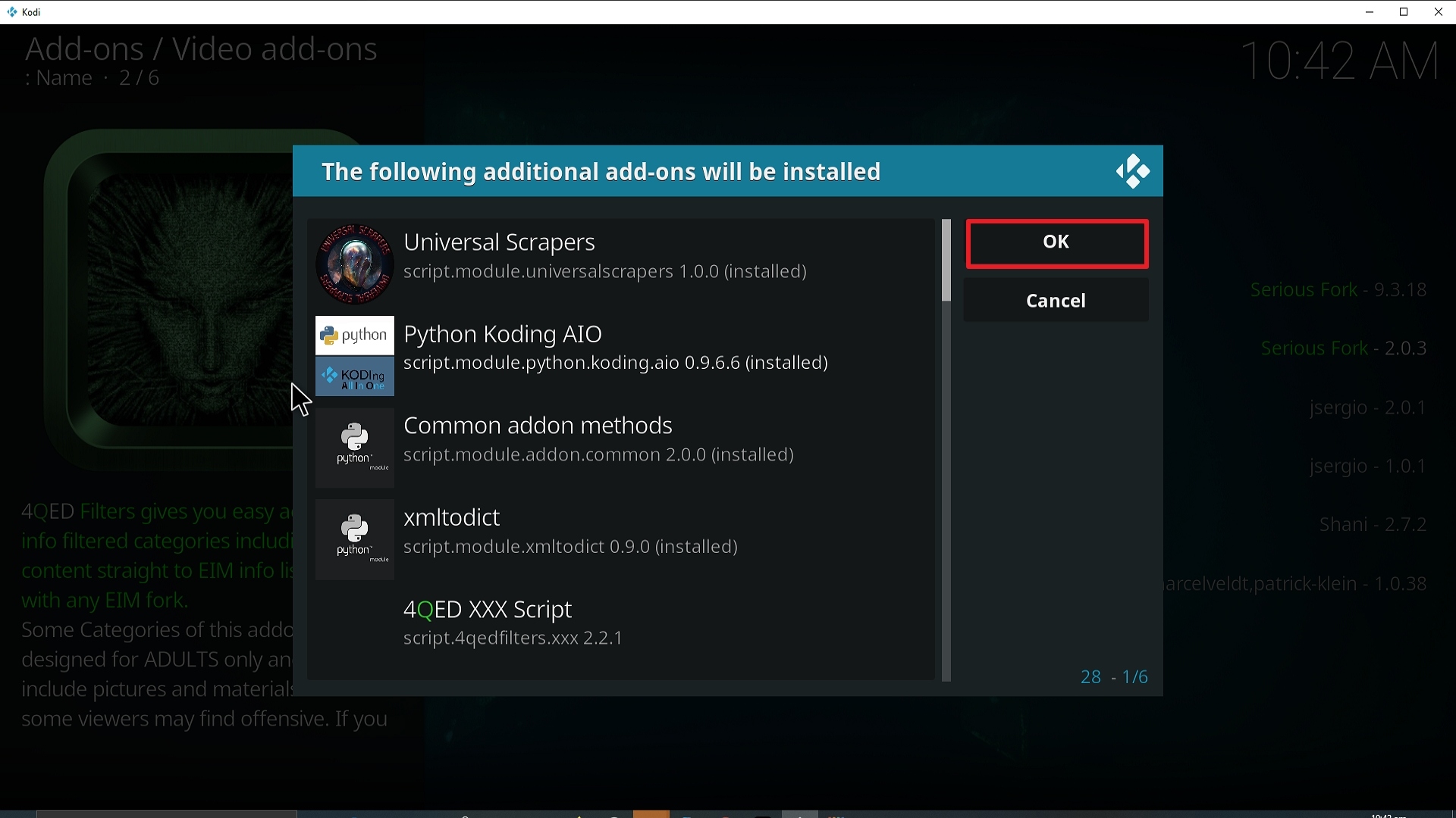 Step 24 Installing 4QED Filters addon on Kodi