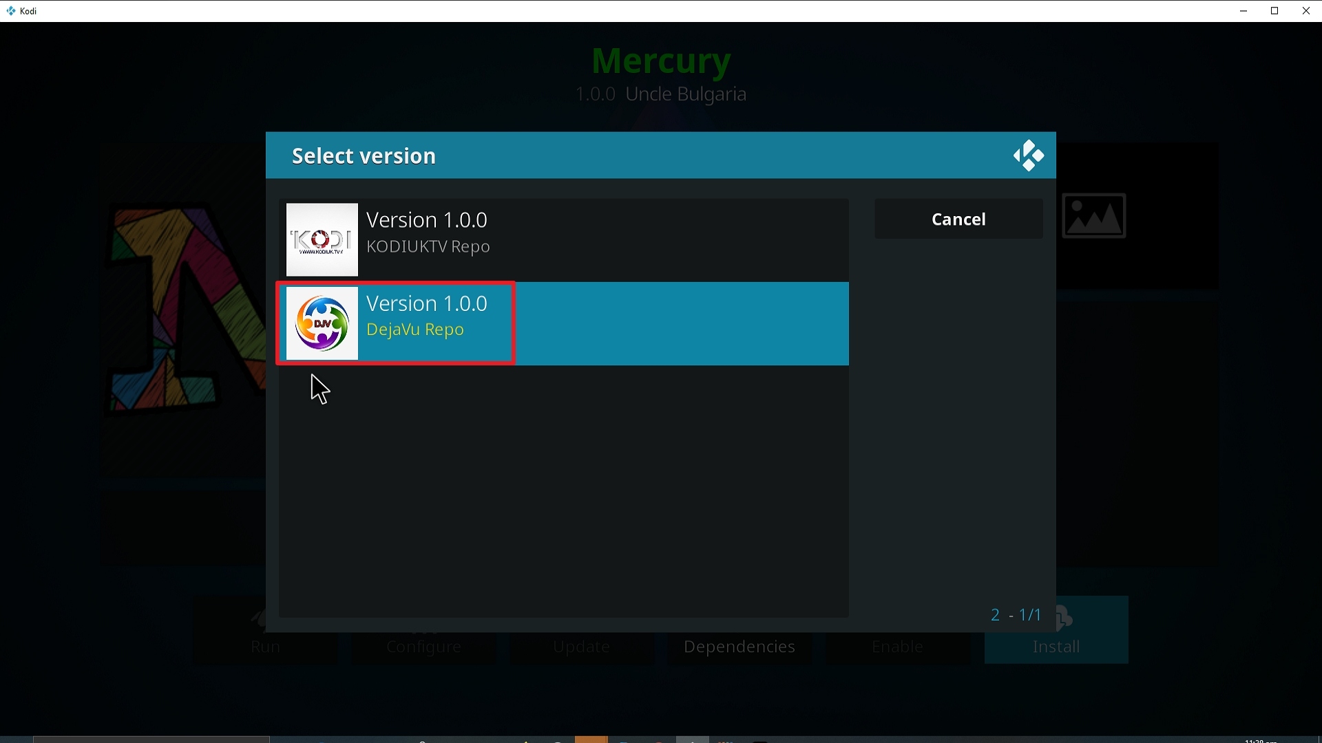 Step 24 Installing Mercury addon on Kodi
