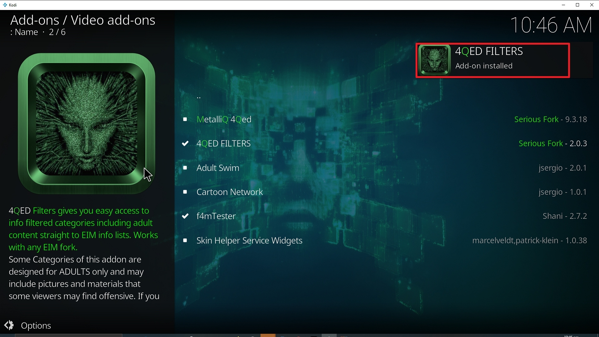 Step 25 Installing 4QED Filters addon on Kodi