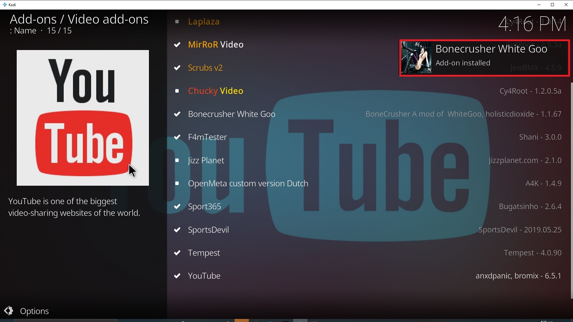 Step 25 Installing Bone Crusher White Goo Kodi addon on Kodi