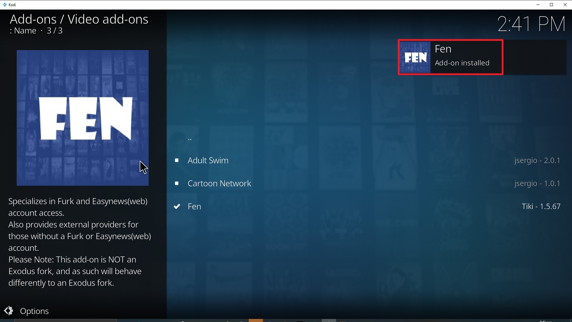 Step 25 Installing FEN addon on Kodi