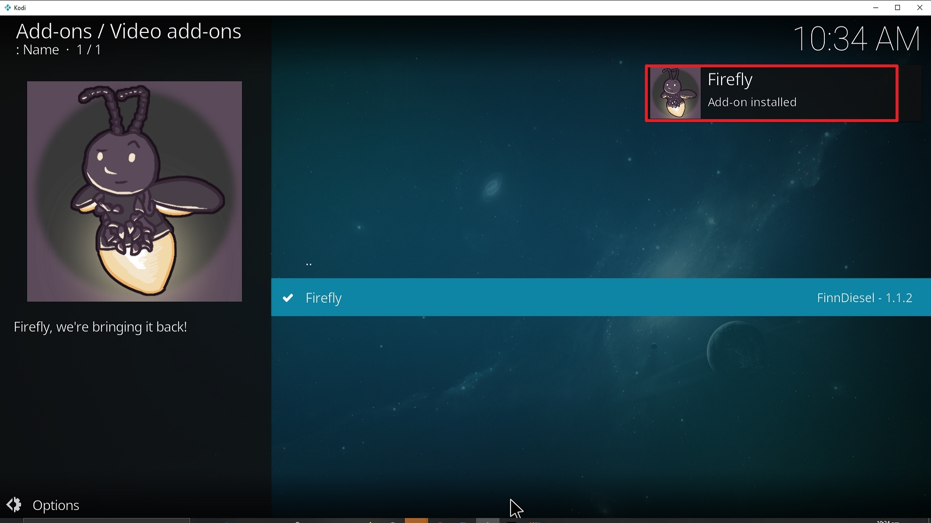 Step 25 Installing Firefly addon on Kodi