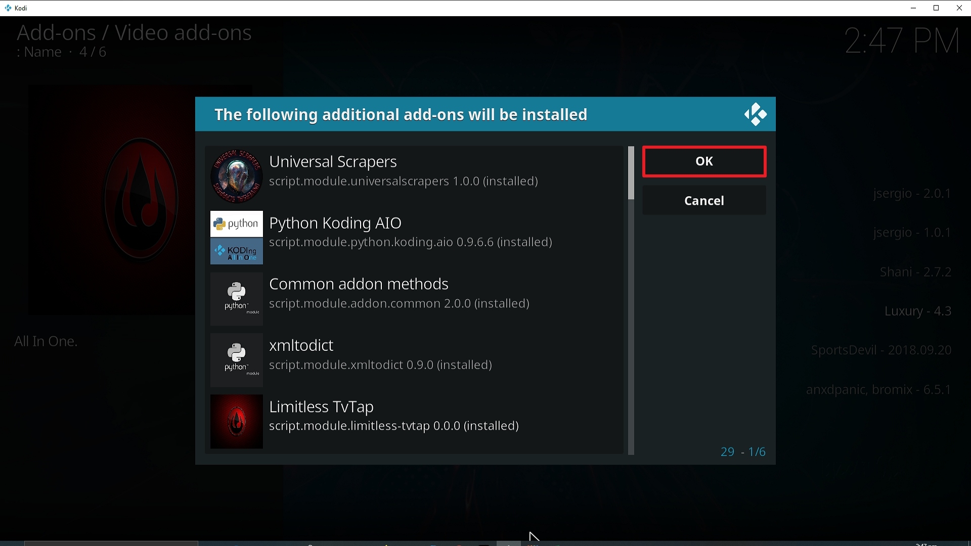 Step 25 Installing Limitless Kodi addon on Kodi