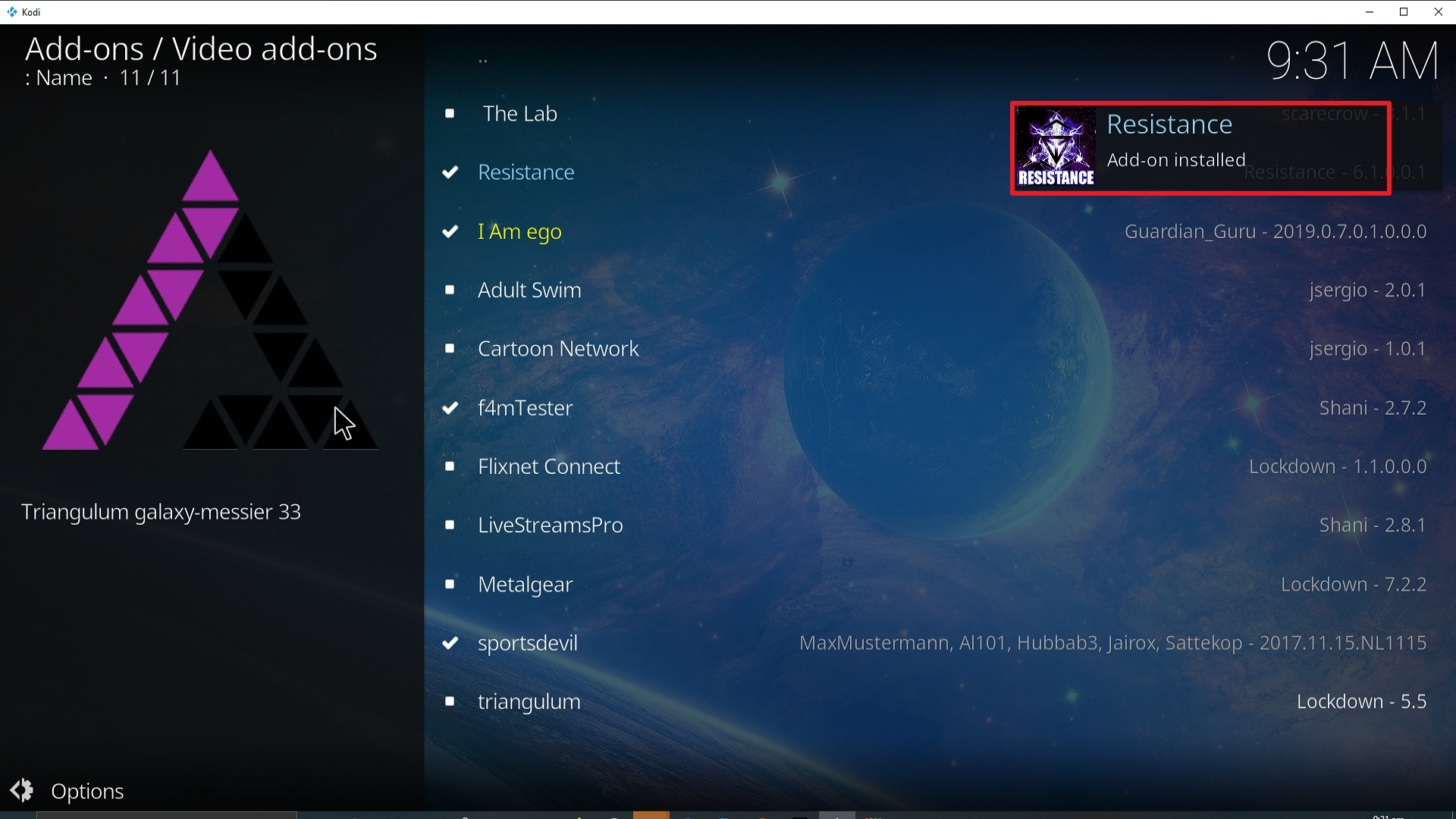 Step 25 Installing Resistance addon on Kodi