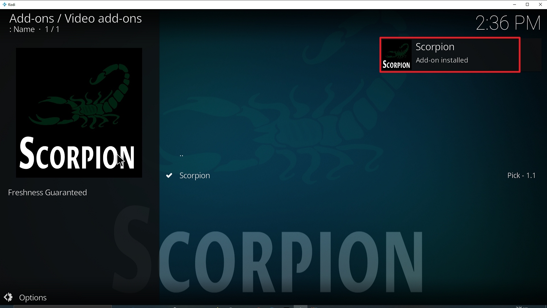 Step 25 Installing Scorpion addon on Kodi