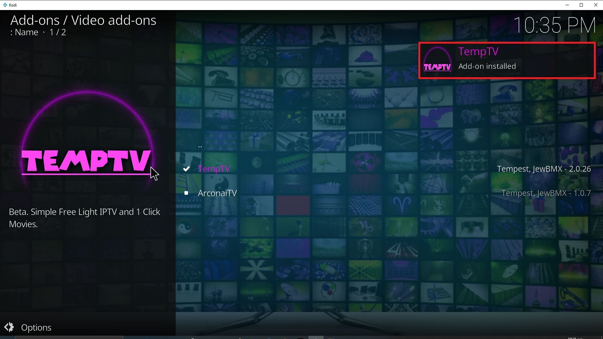 Step 25 Installing TempTV Kodi addon on Kodi