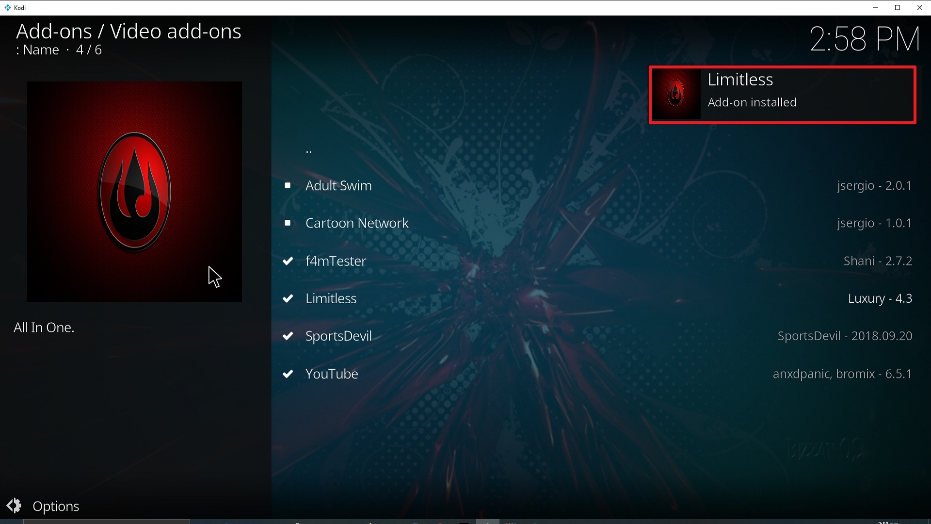 Step 26 Installing Limitless Kodi addon on Kodi