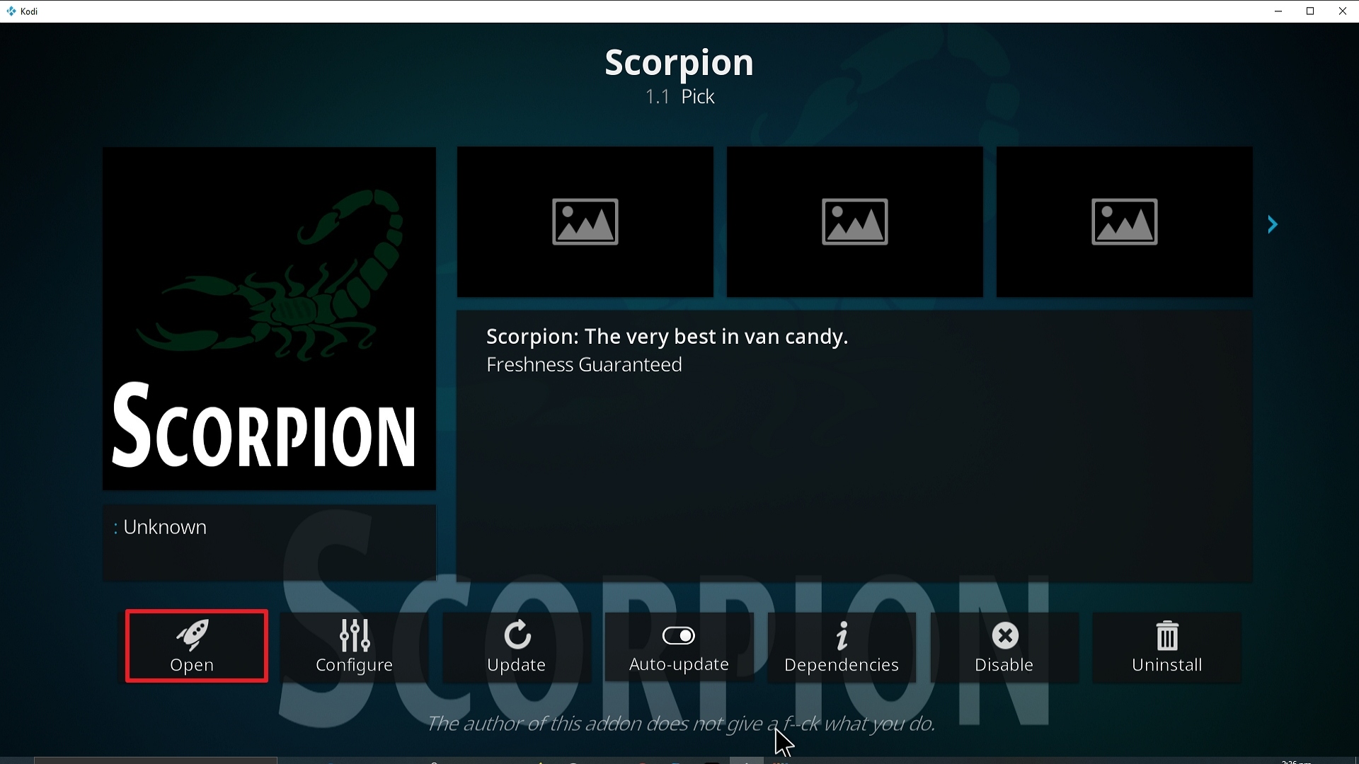 Step 26 Installing Scorpion addon on Kodi