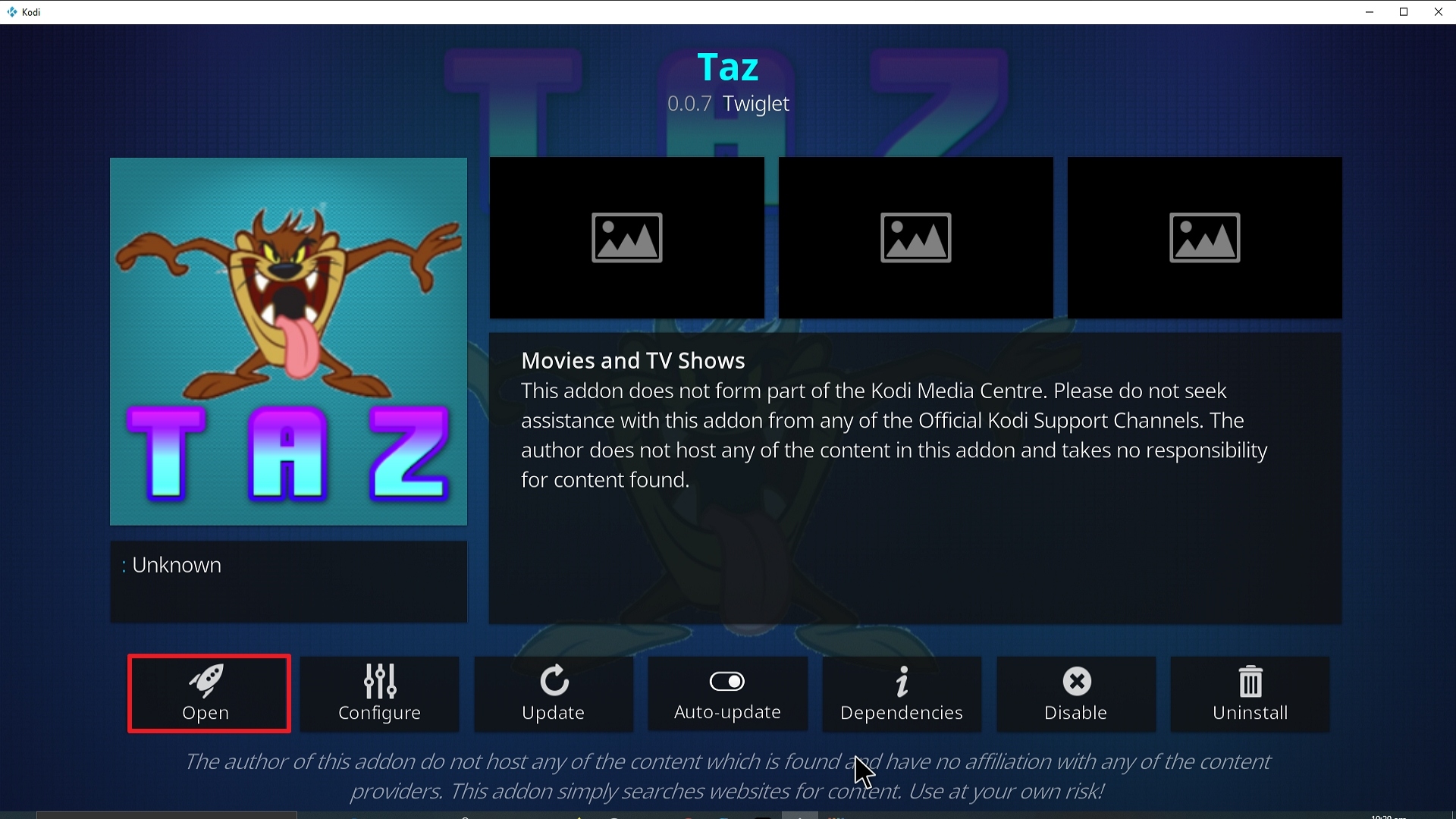 Step 26 Installing Taz addon on Kodi
