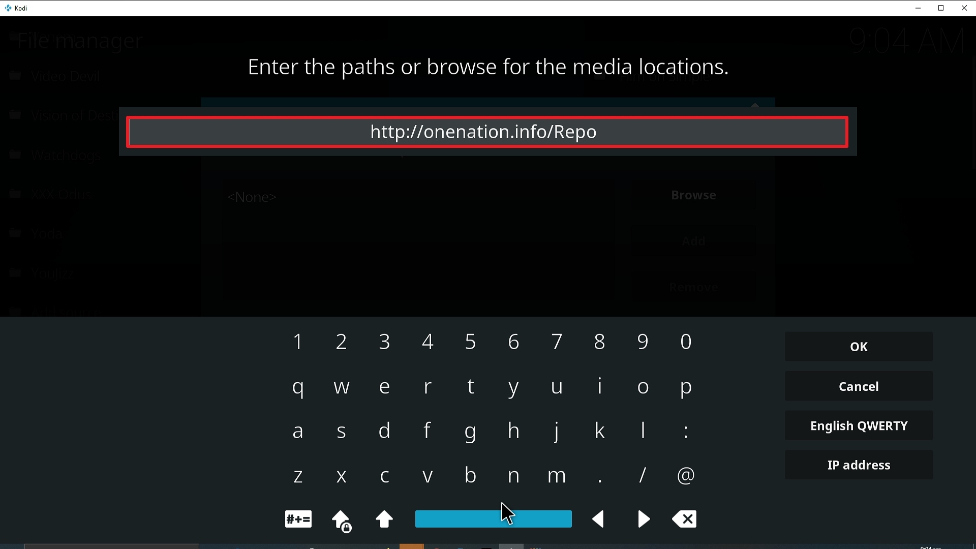 Step 9 Installing Enigma Kodi addon on Kodi