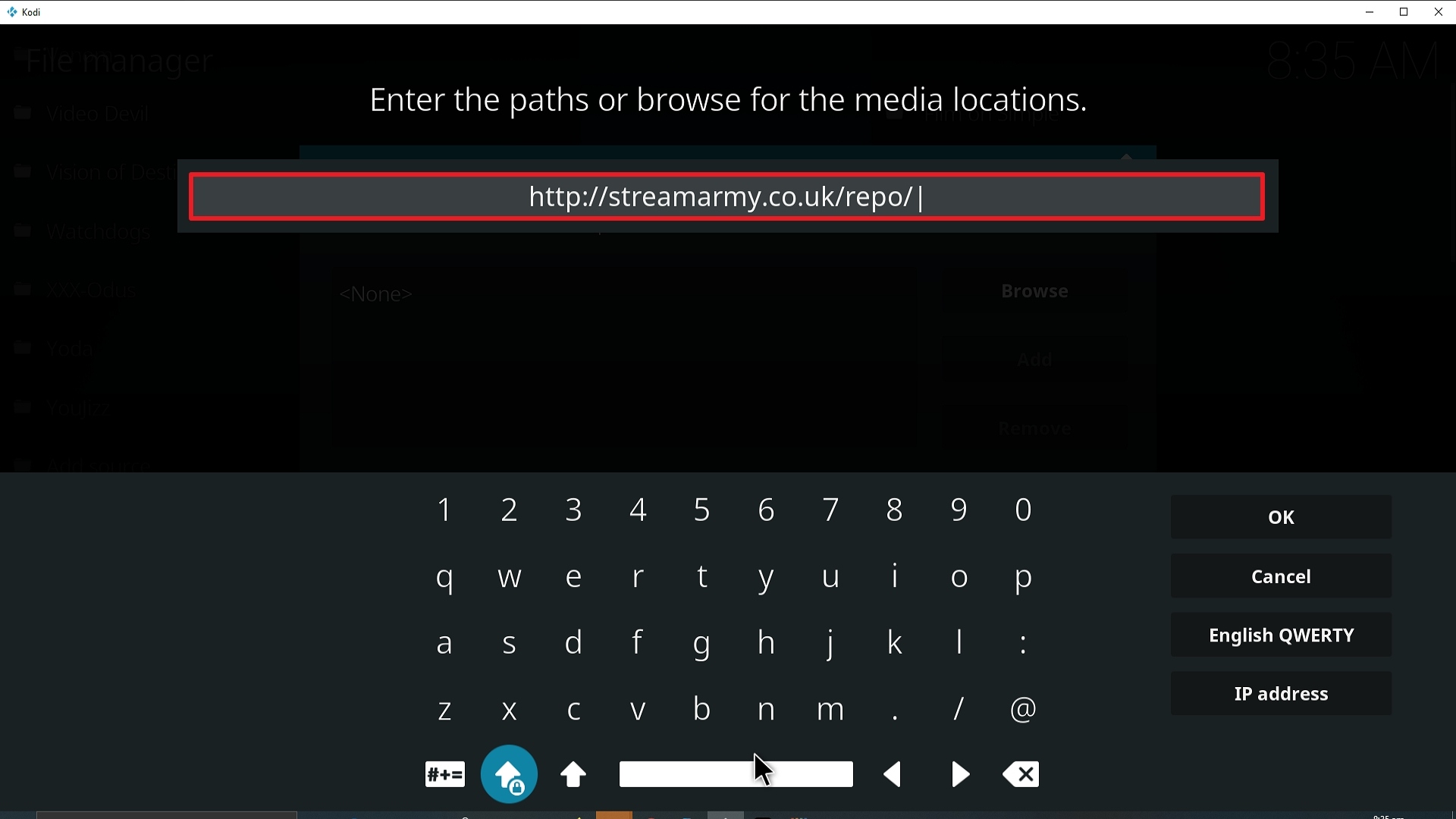 Step 9 Installing Entertain Me Kodi addon on Kodi