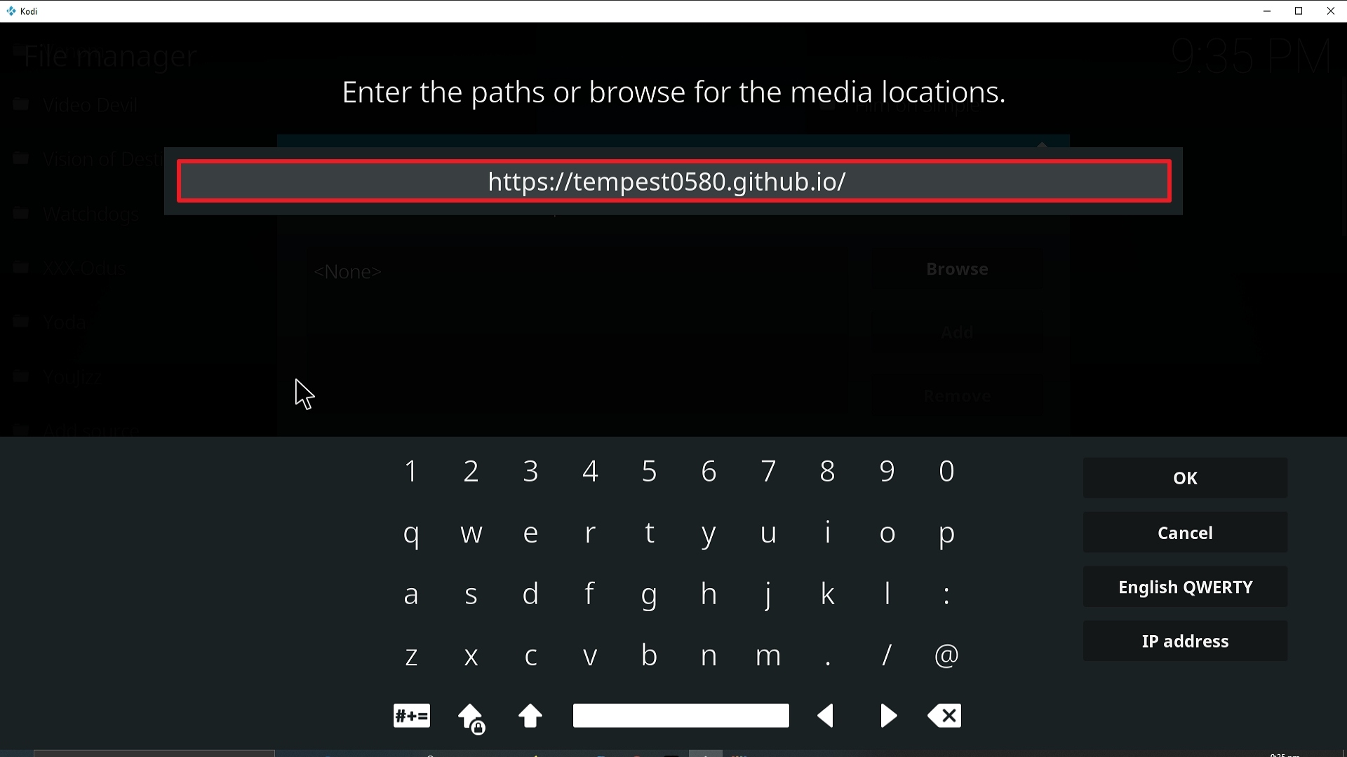 Step 16 Installing TempTV Kodi addon on Kodi