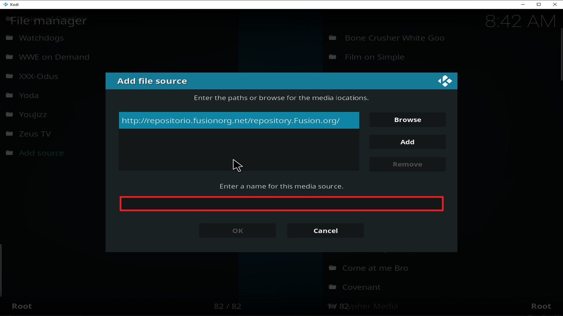 Step 11 Installing Fusion Org addon on Kodi