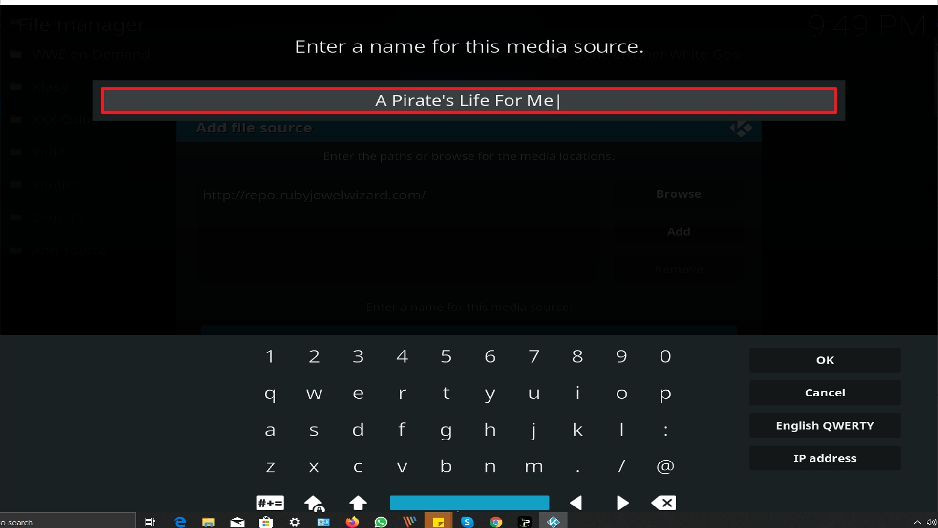 Step 12 Installing A Pirate's Life For Me addon on Kodi