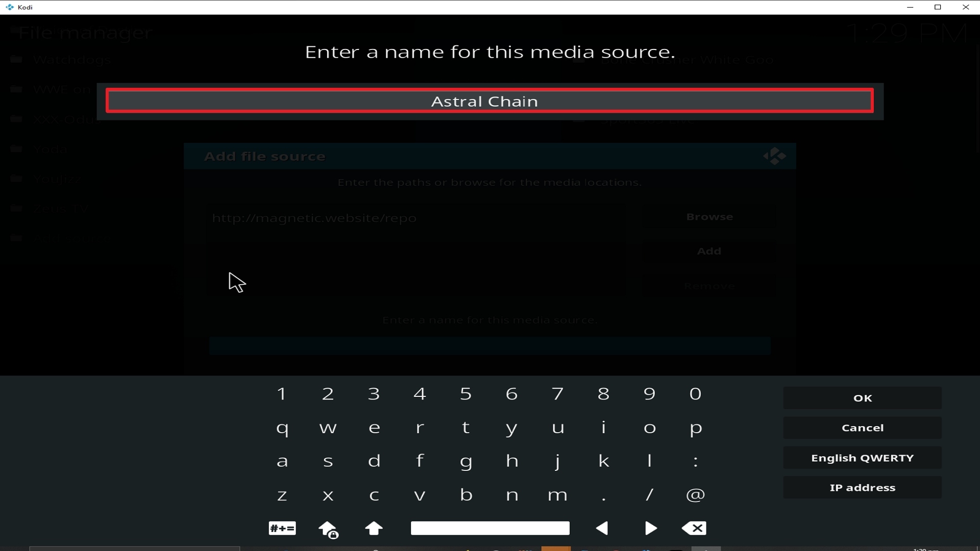Step 12 Installing Astral Chain addon on Kodi