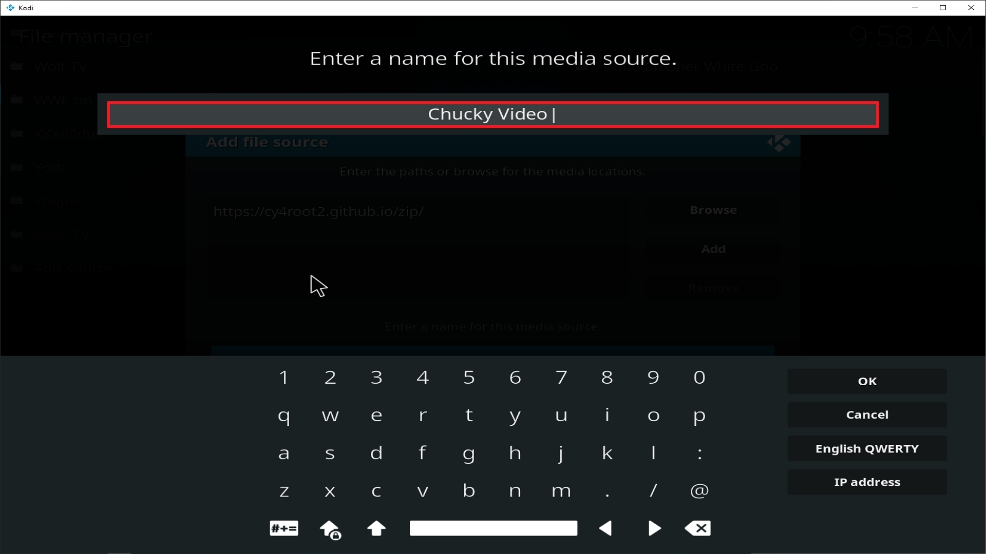 Step 12 Installing Chucky Video addon on Kodi