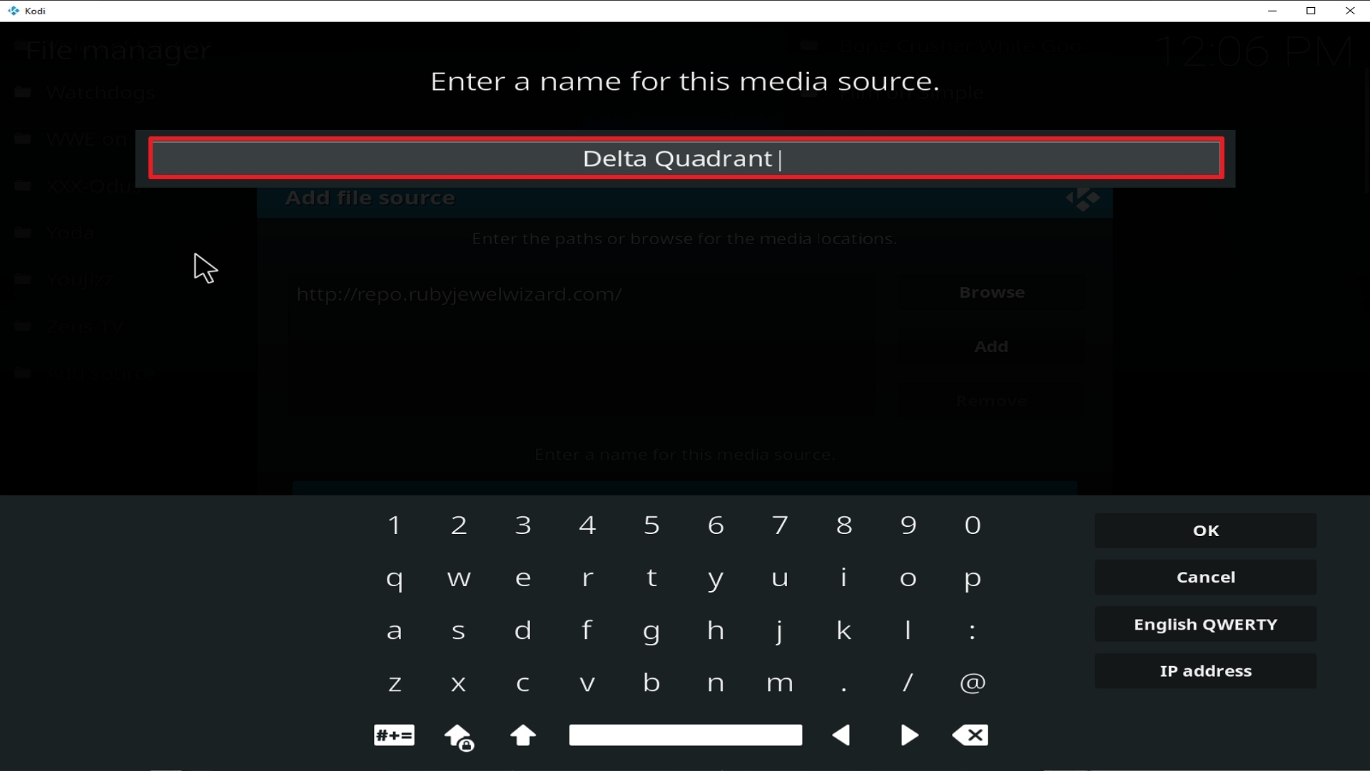 Step 12 Installing Delta Quadrant addon on Kodi