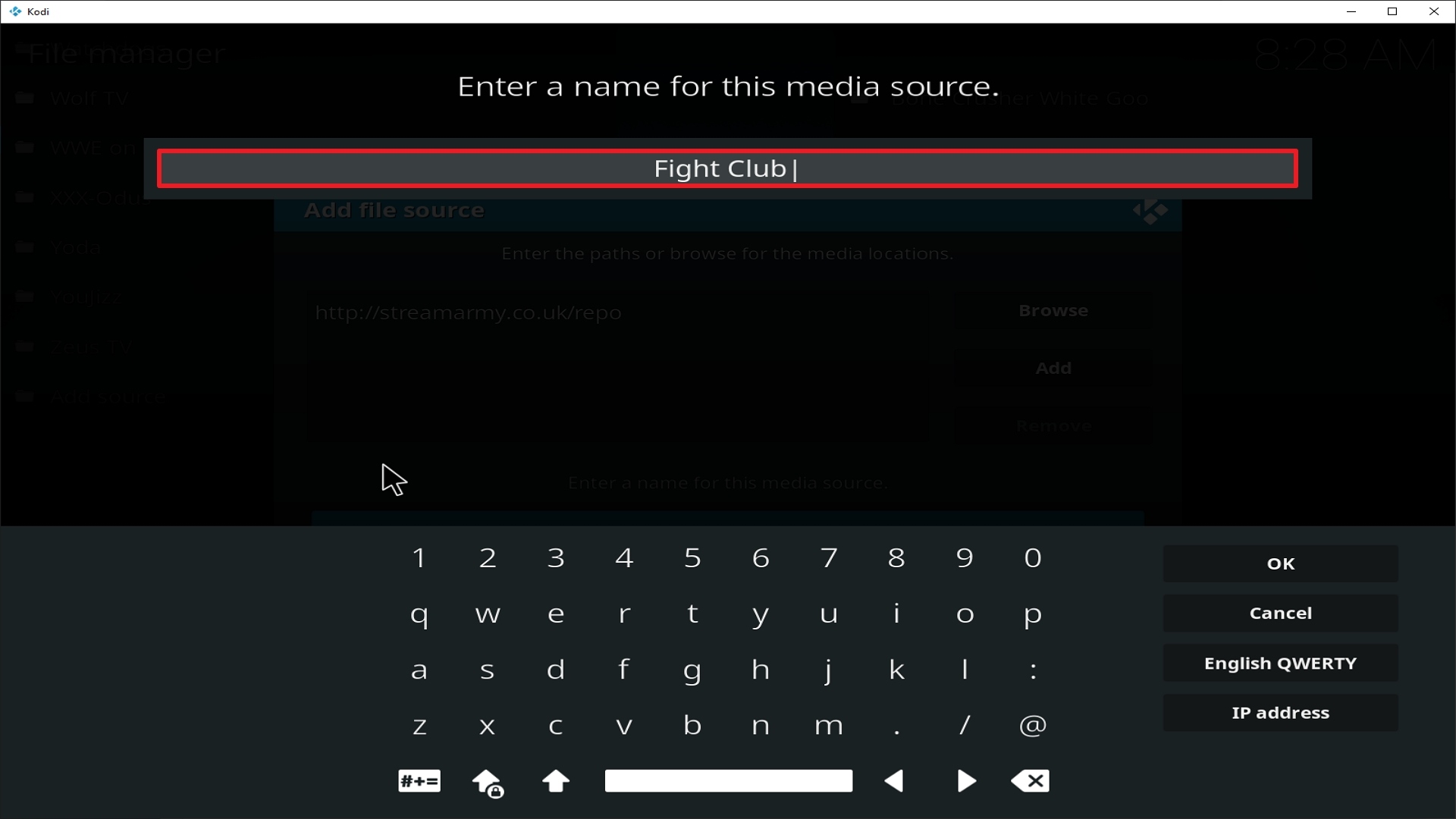 Step 12 Installing Fight Club addon on Kodi