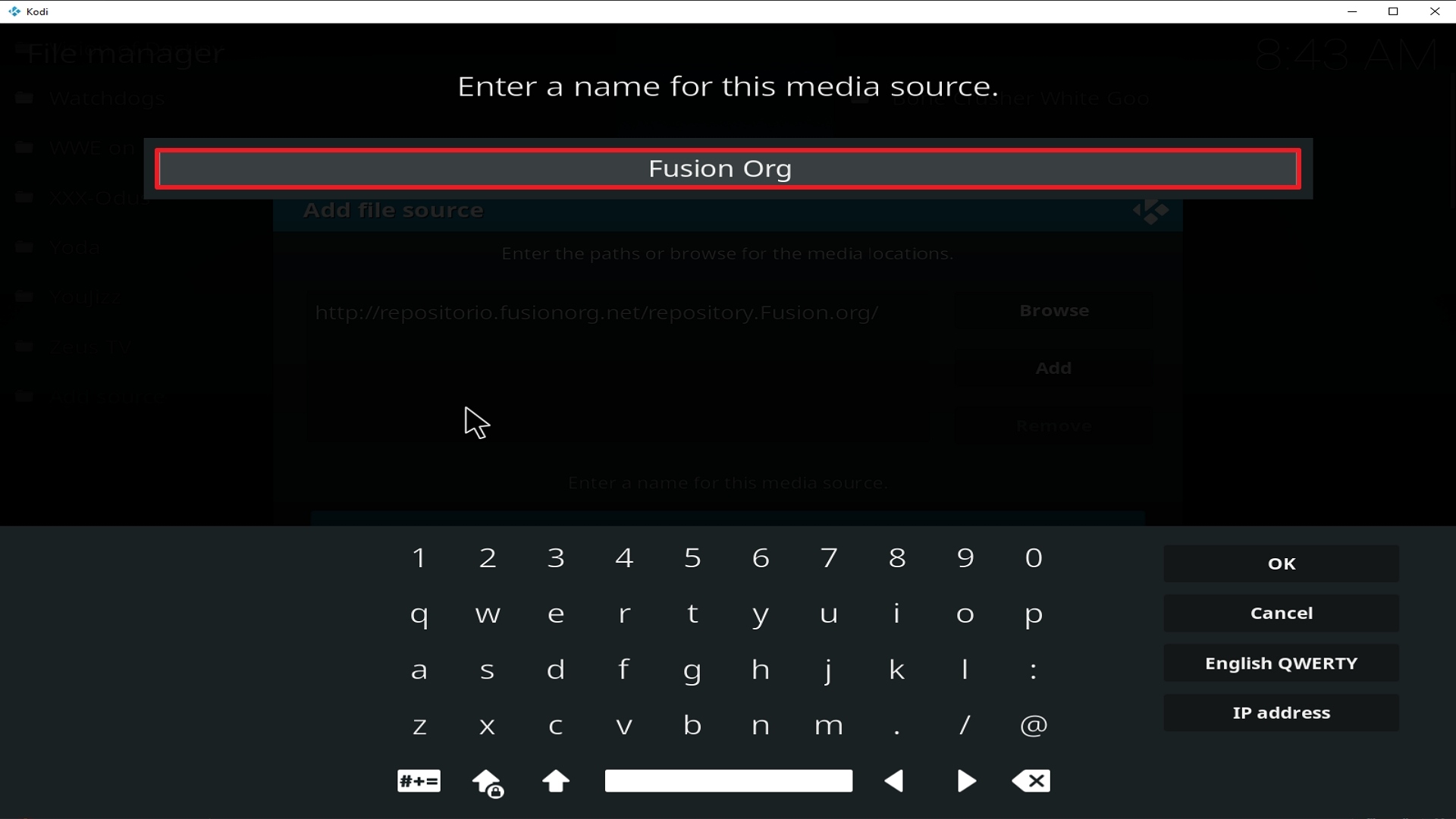 Step 12 Installing Fusion Org addon on Kodi